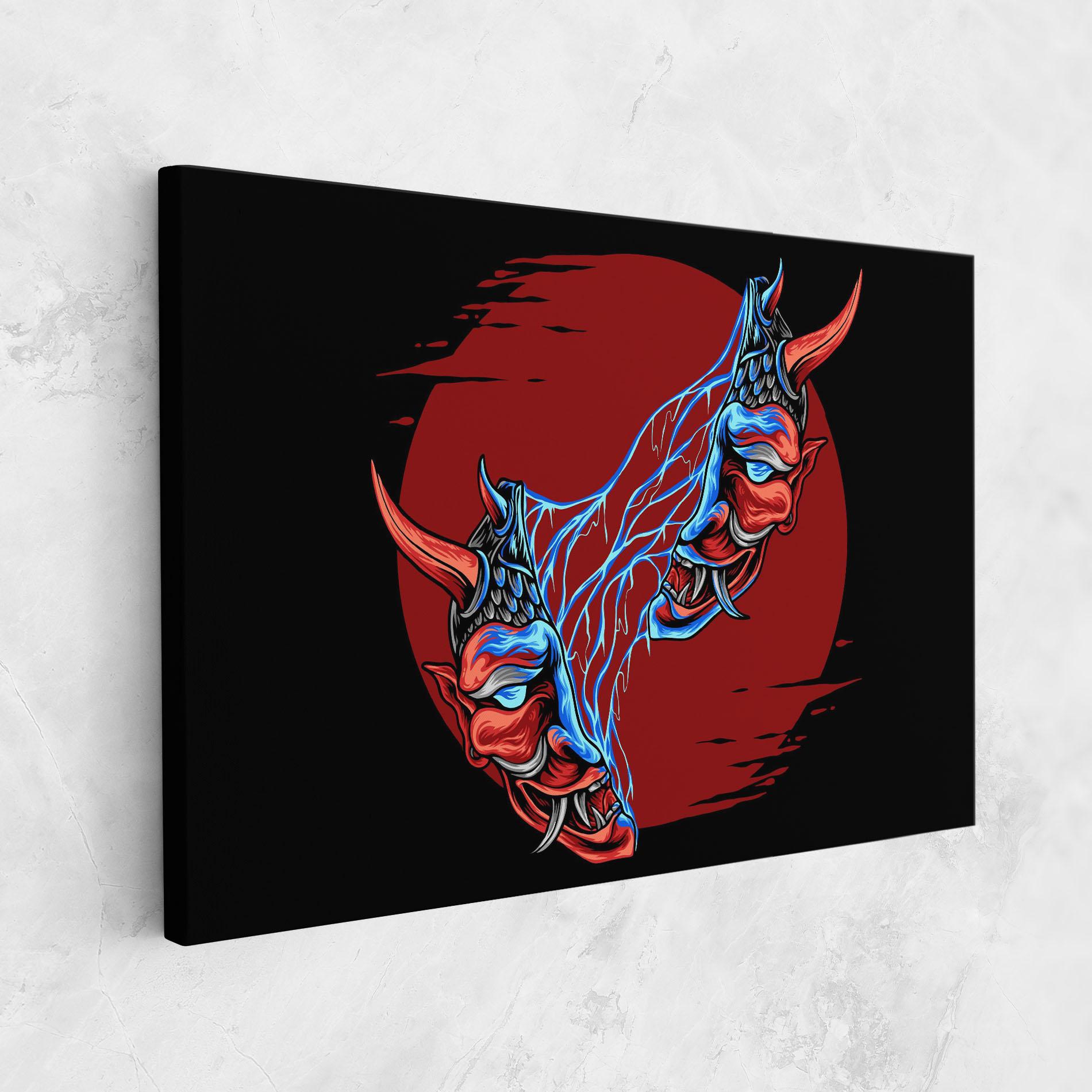 Leinwandbild Japanese Mask mockup 1