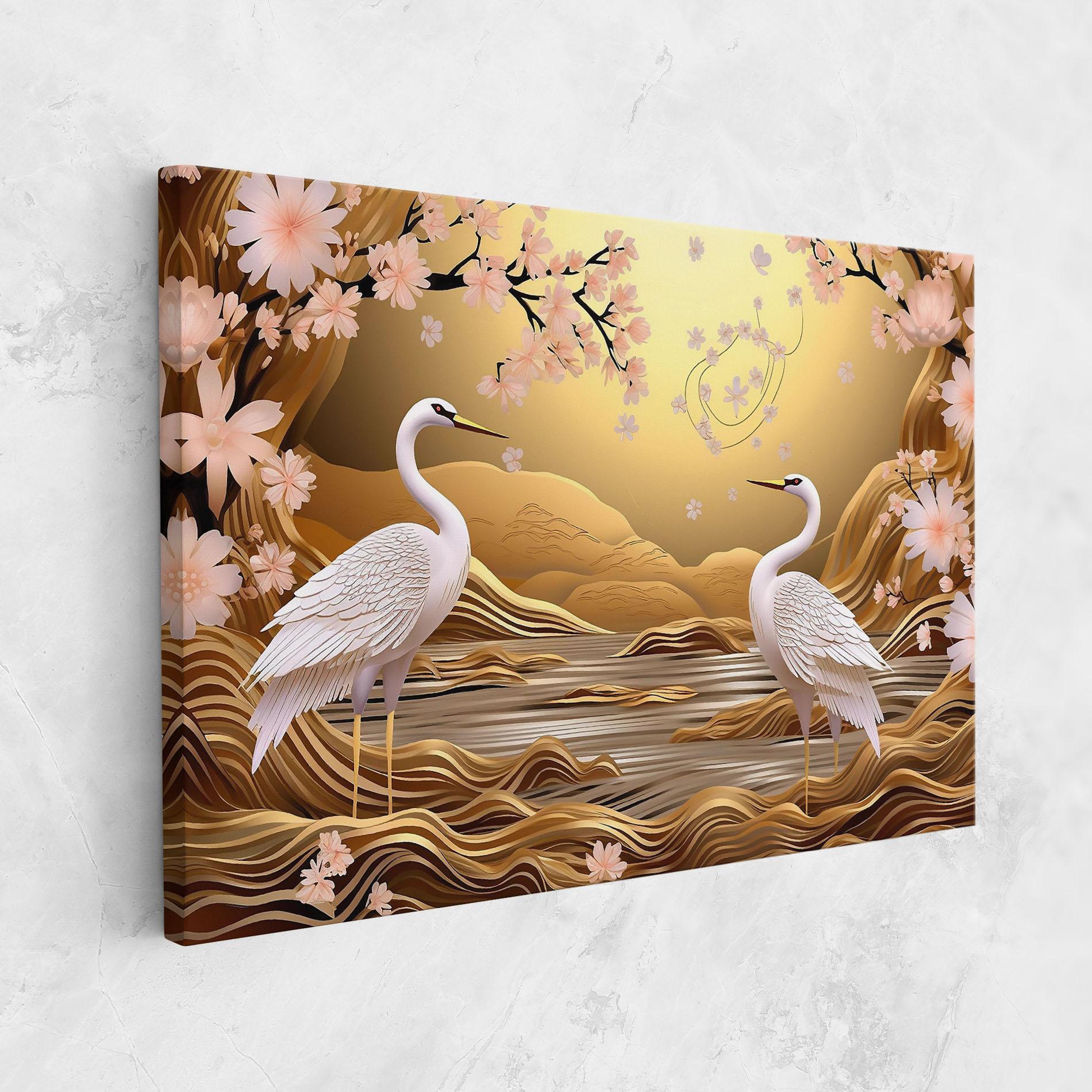 Leinwandbild Pink Chinese Flowers mockup 1