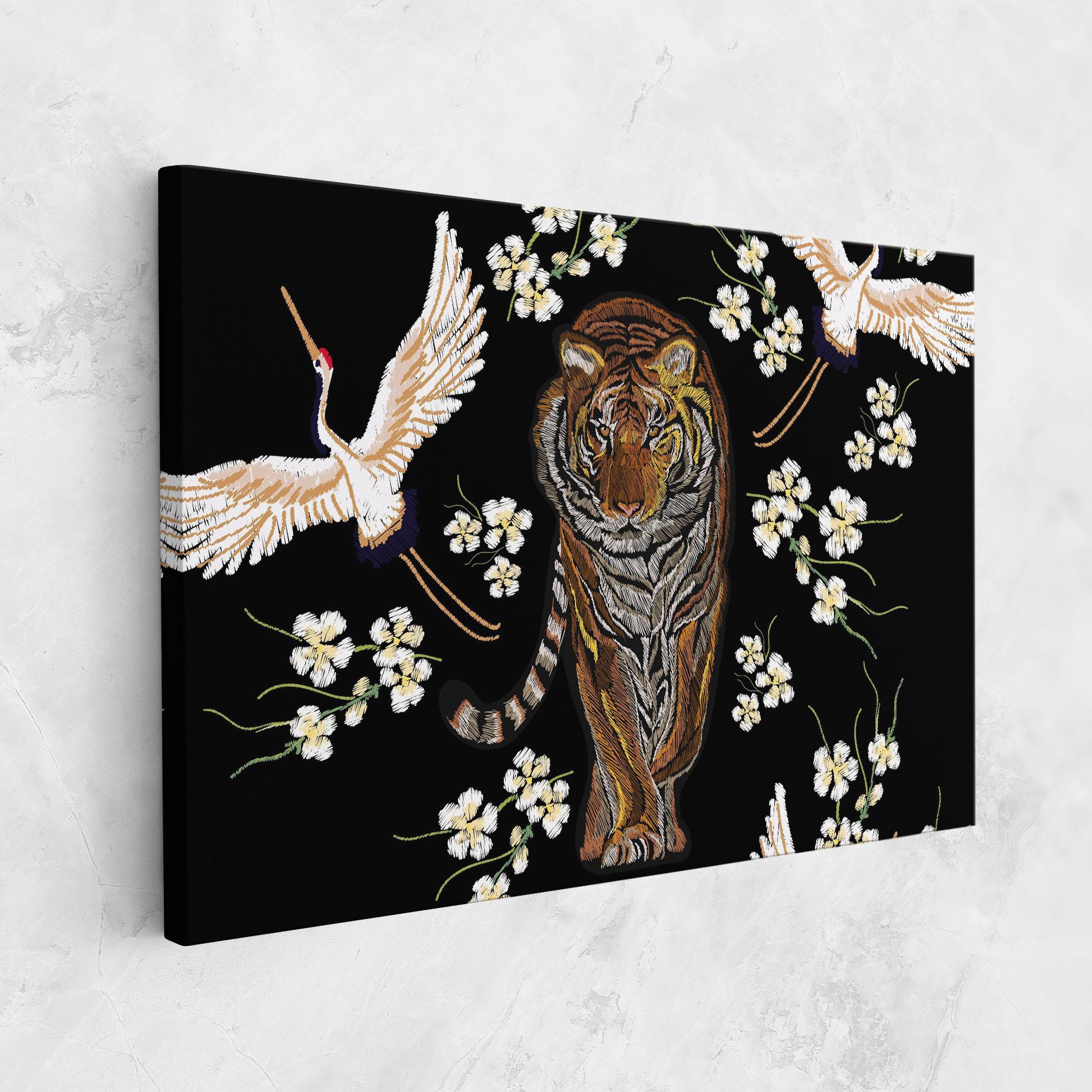 Leinwandbild Tiger Birds Art mockup 1