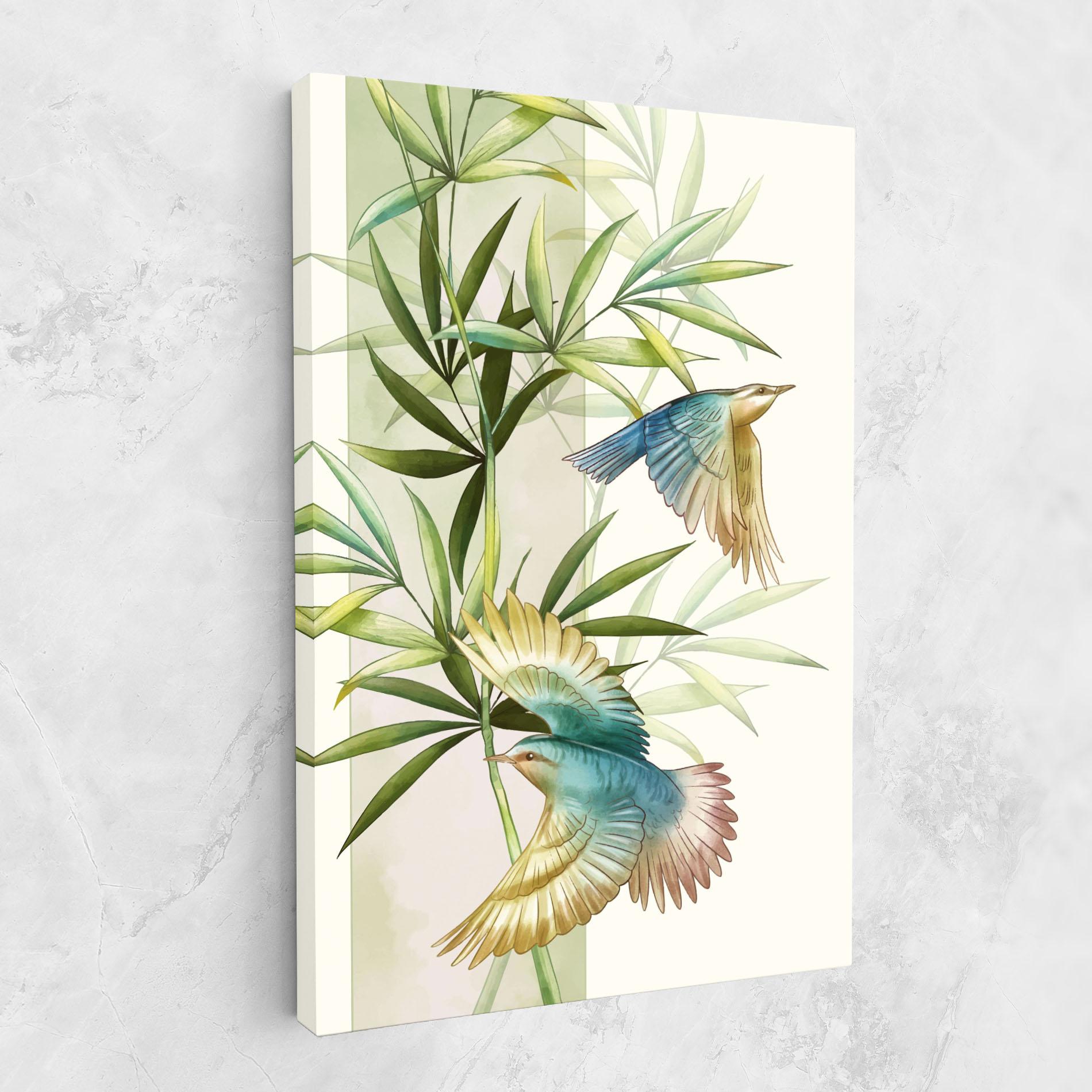 Leinwandbild Asiatic Blue Birds mockup 1