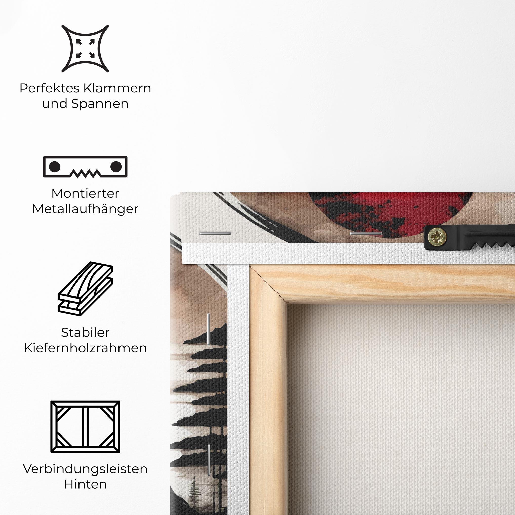 Leinwandbild Asian Red Moon mockup 5