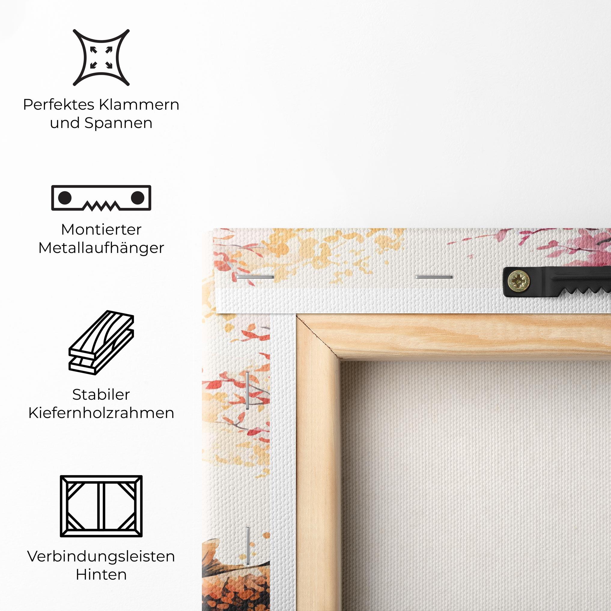 Leinwandbild Asiatic Flower Fish mockup 5