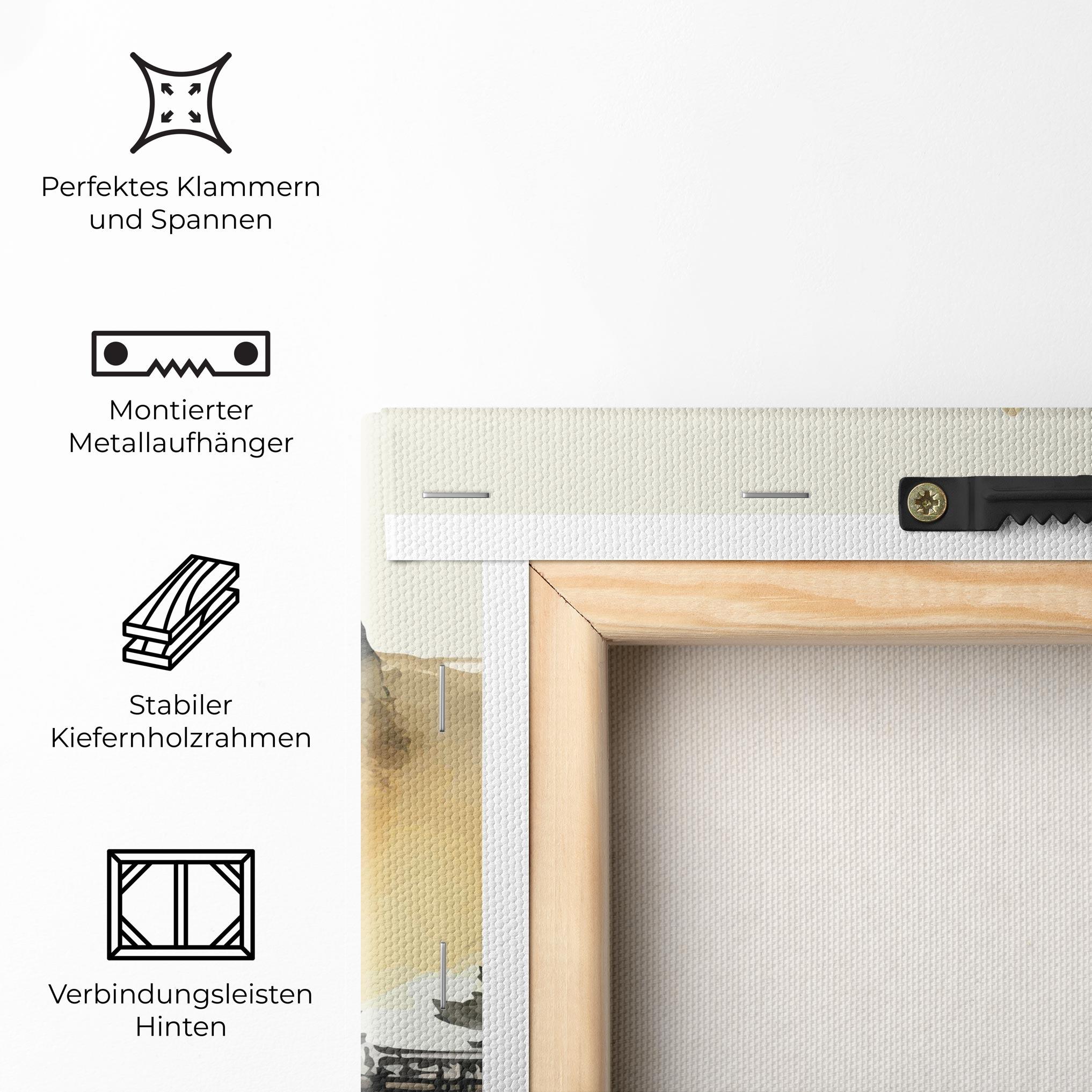 Leinwandbild Asiatic Grey Cream mockup 5