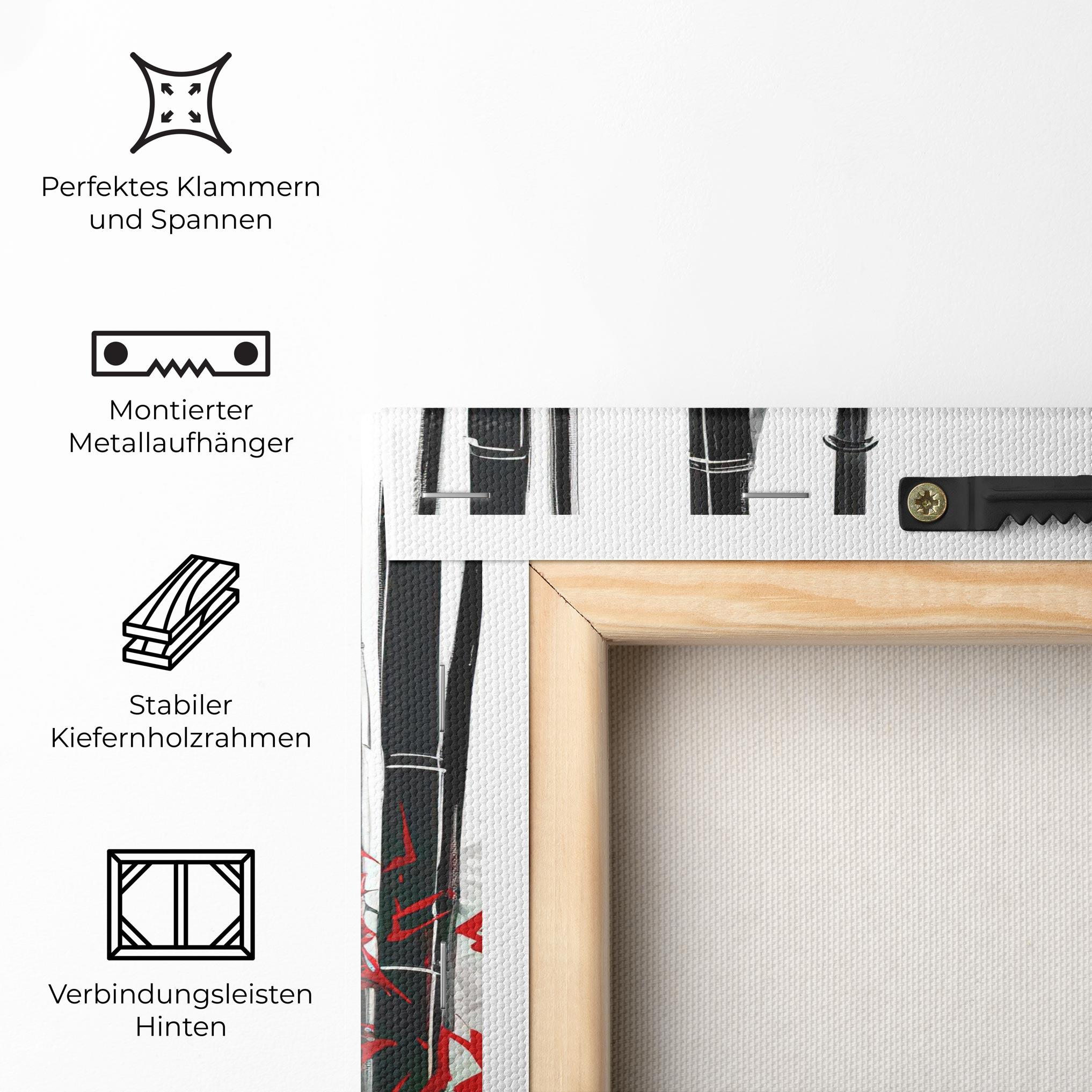 Leinwandbild Chinese Red Leafs mockup 5