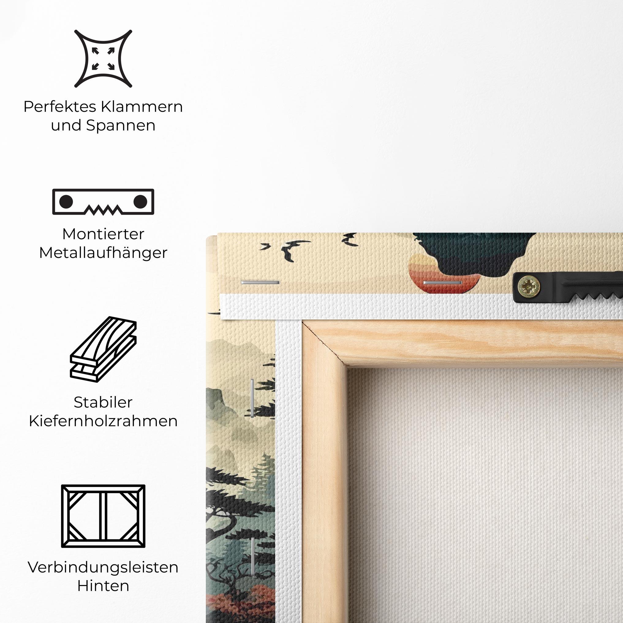 Leinwandbild Cream Chinese Mountain mockup 5