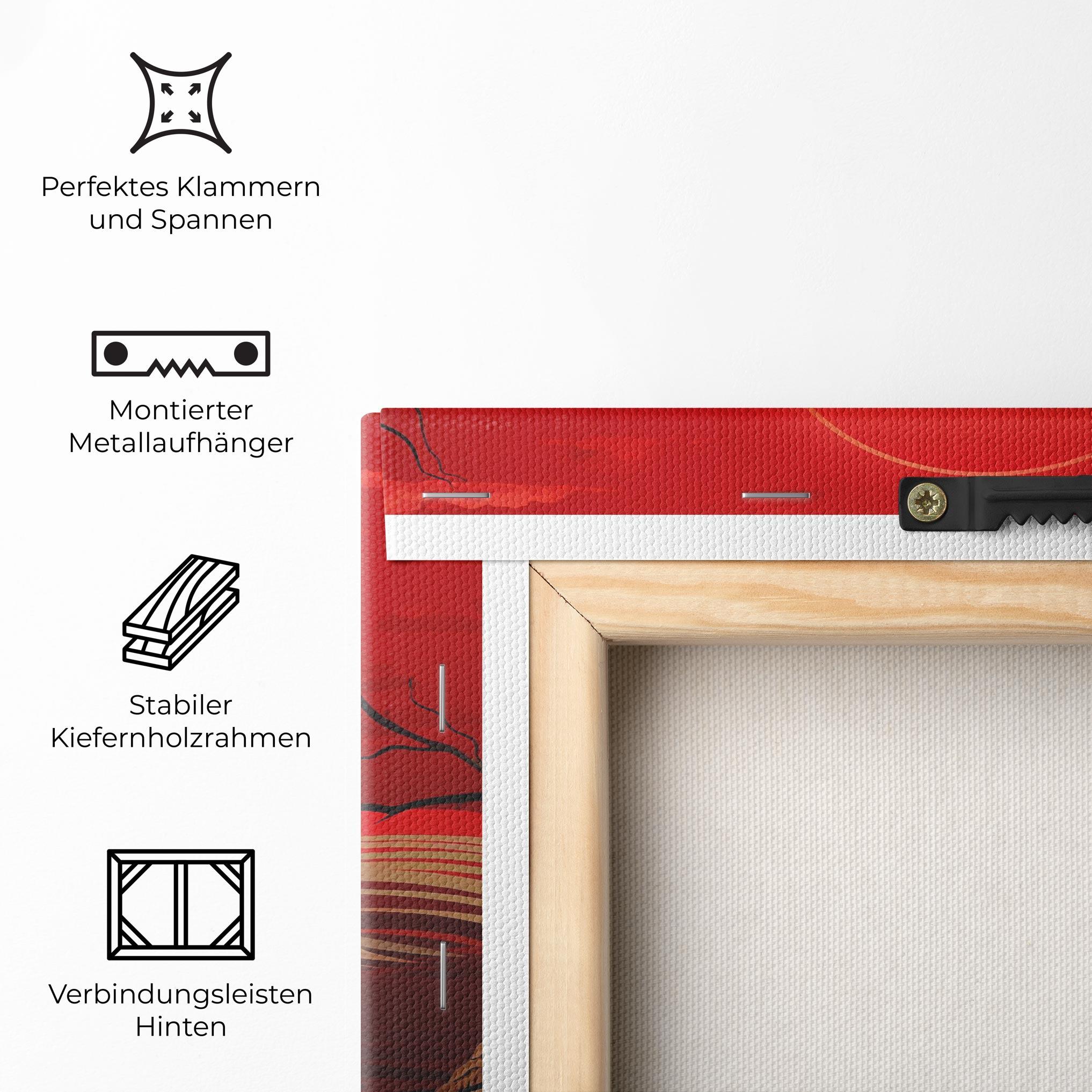 Leinwandbild Gold Landscape Painting mockup 5