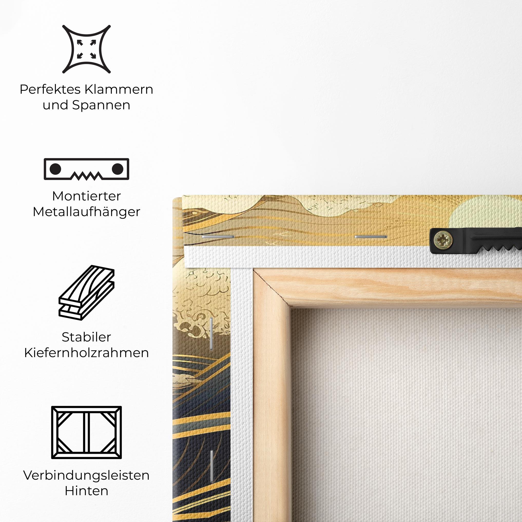 Leinwandbild Gold Waves Landscape mockup 5