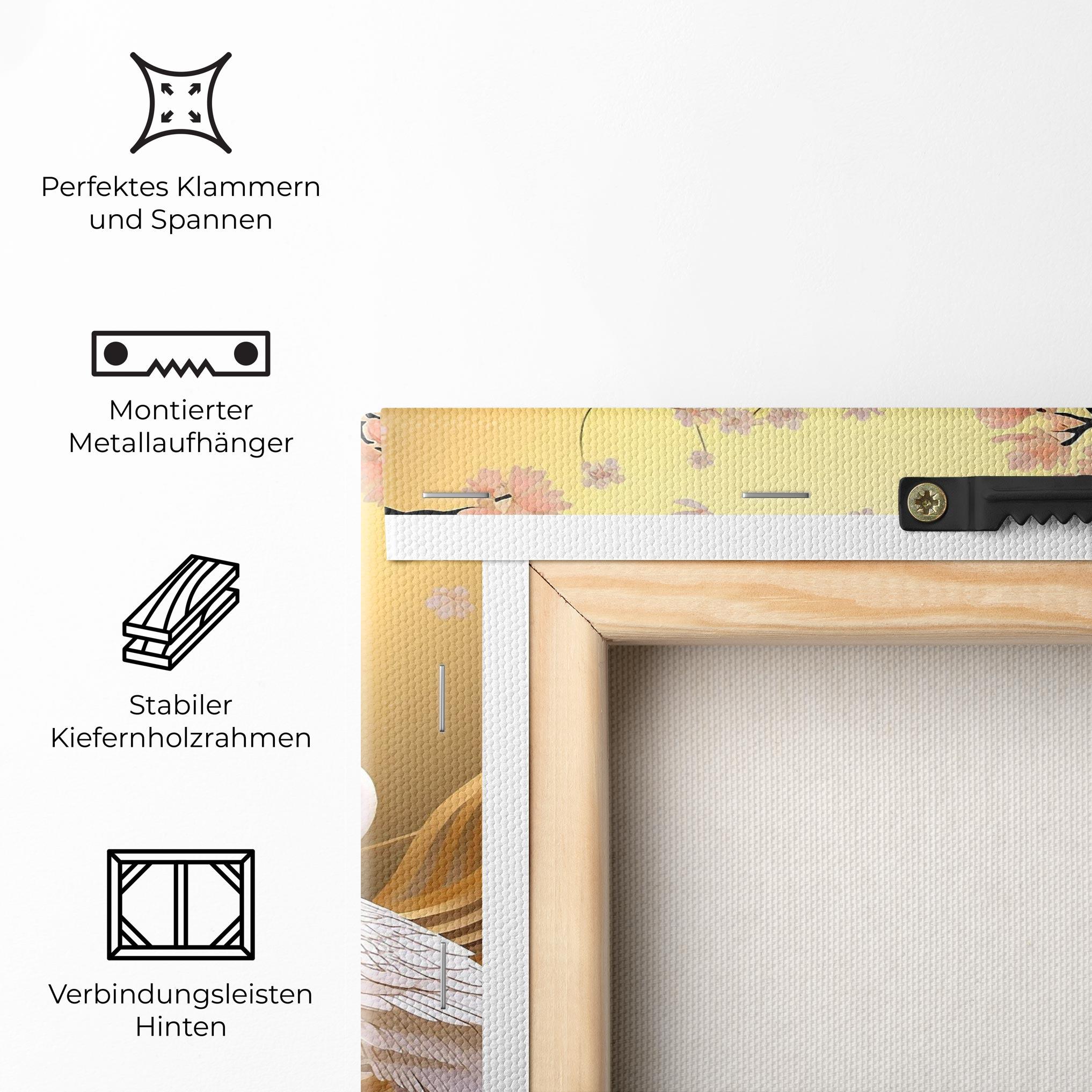 Leinwandbild Pink Chinese Flowers mockup 5