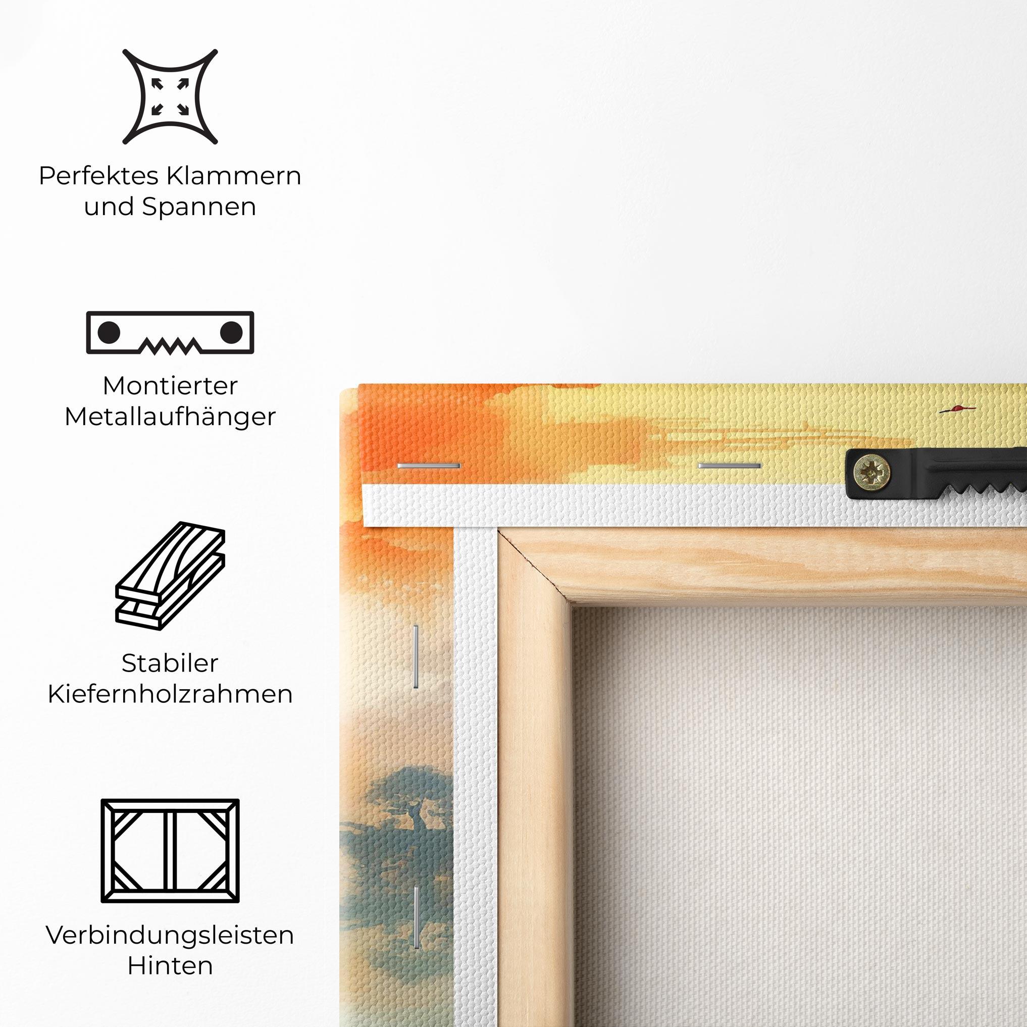 Leinwandbild Sunset Fog Water mockup 5