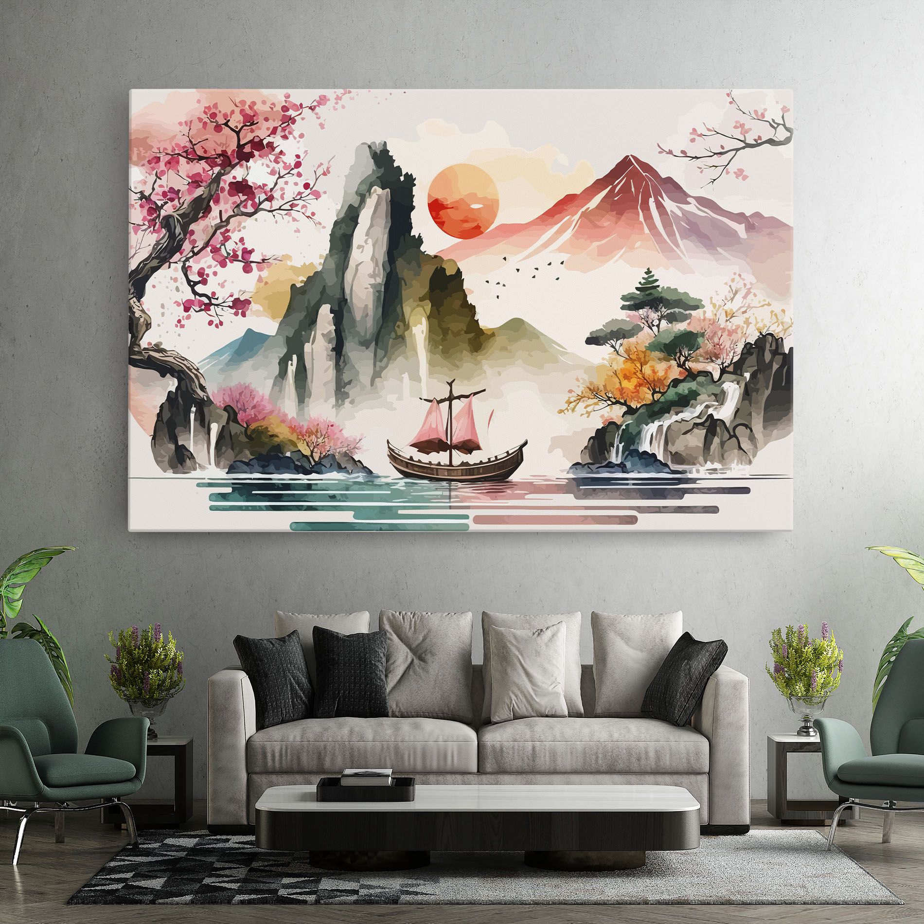 Asian Orange Sunset mockup 7