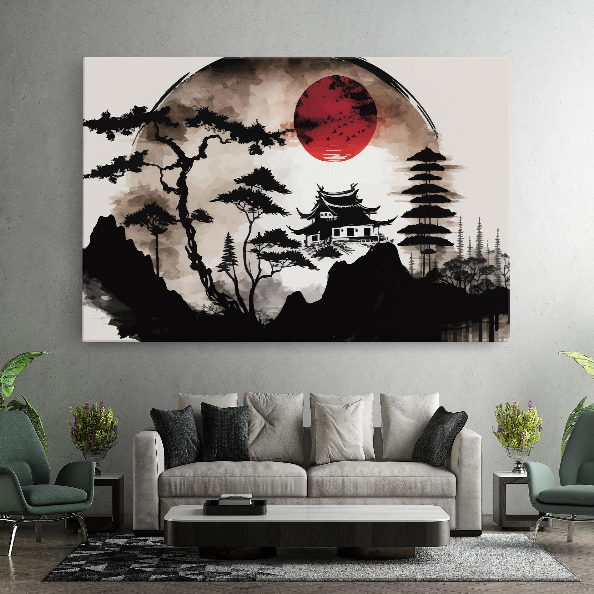 Leinwandbild Asian Red Moon mockup 7