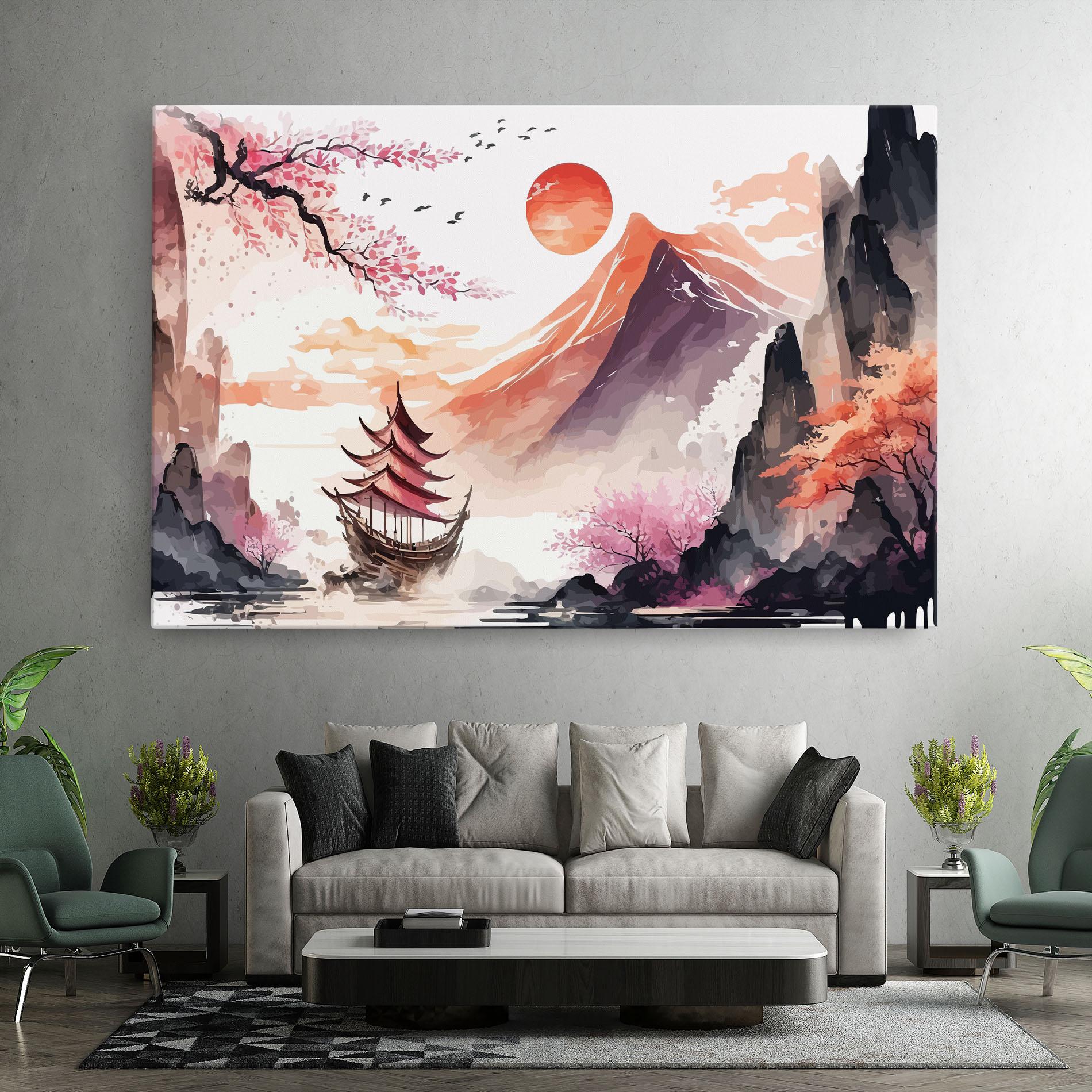 Leinwandbild Asiatic Purple Mountain mockup 7