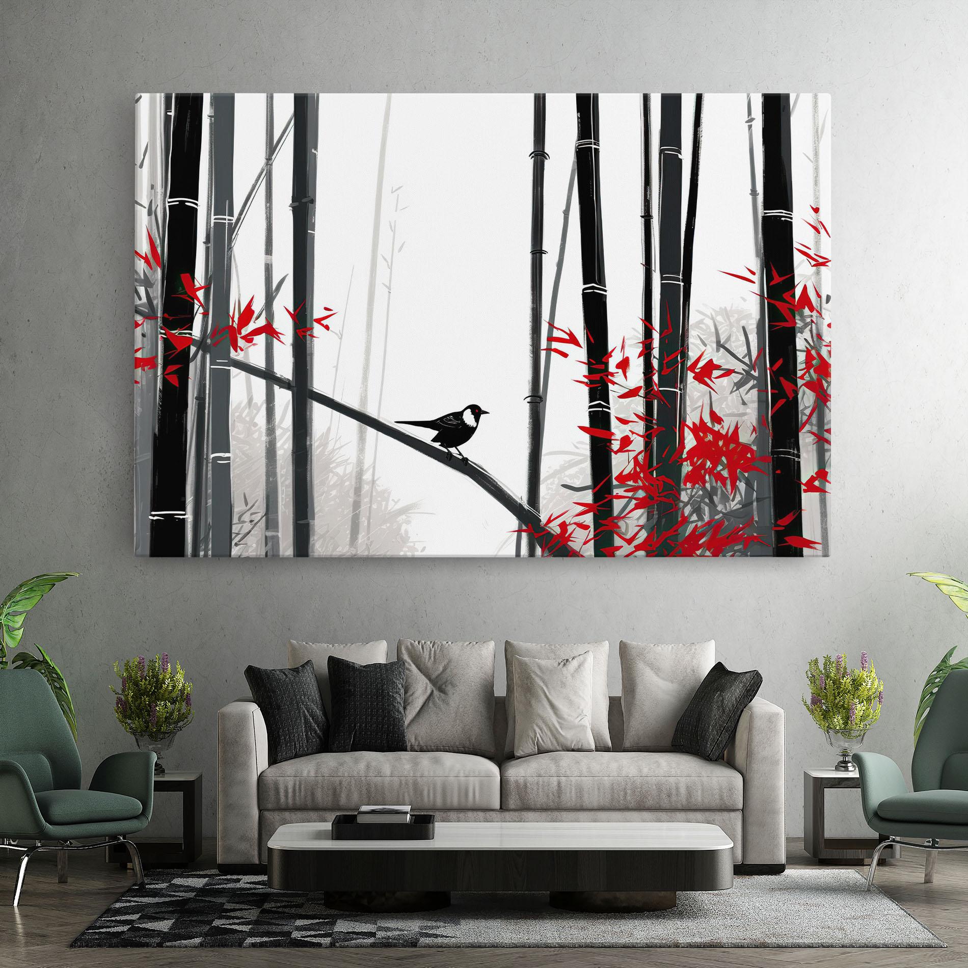 Leinwandbild Chinese Red Leafs mockup 7