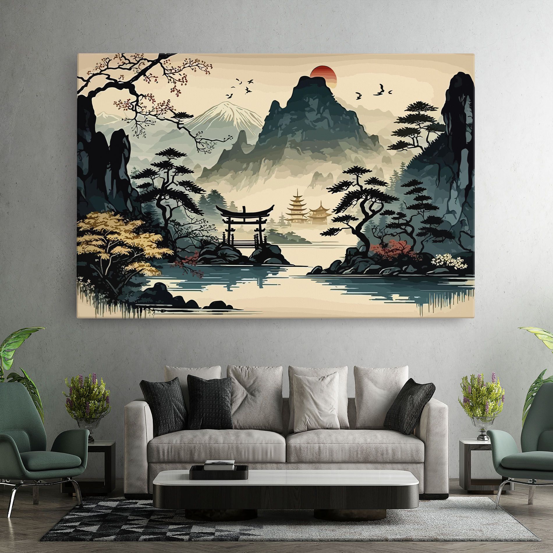 Cream Chinese Mountain mockup 7