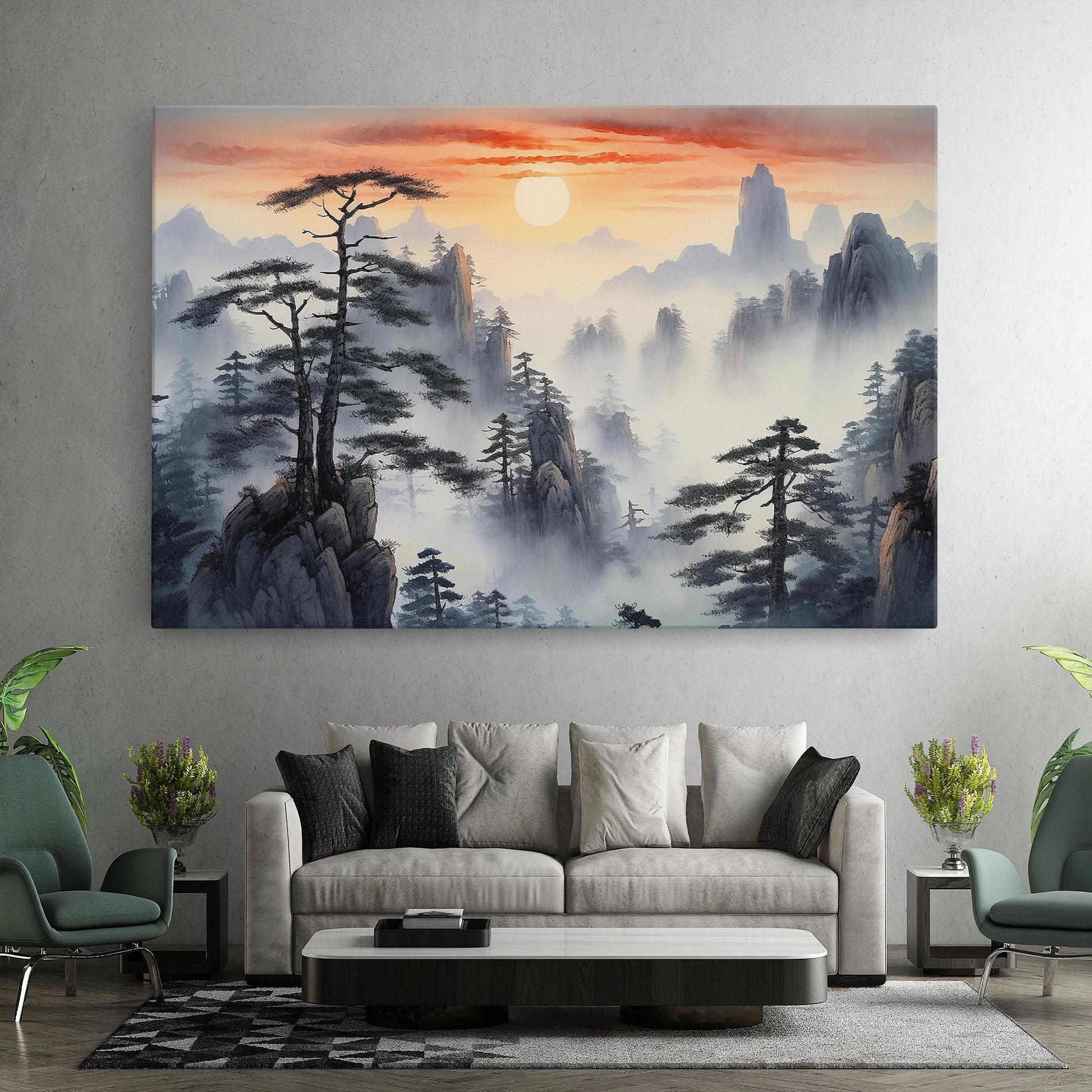 Leinwandbild Fog Trees mockup 7