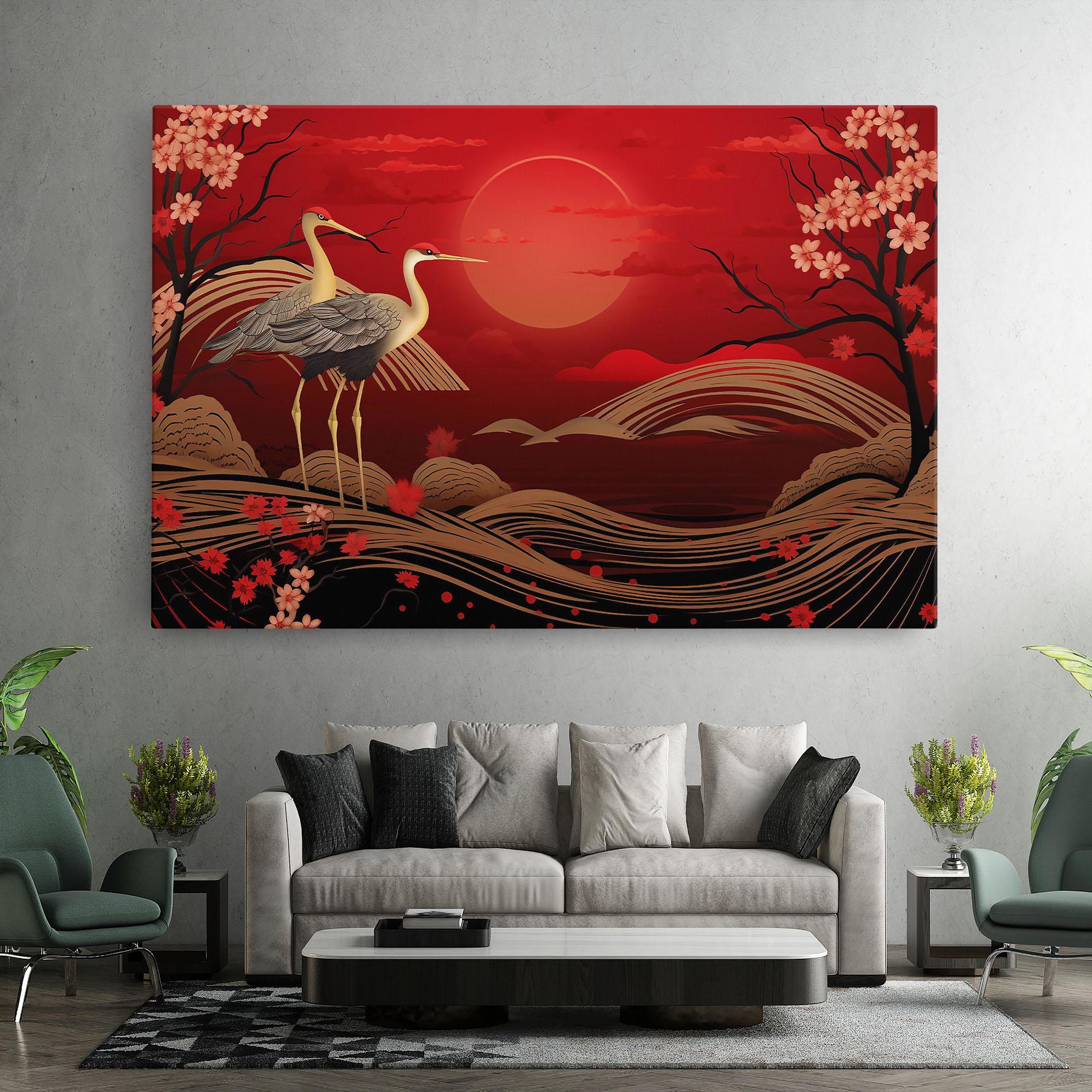 Leinwandbild Gold Landscape Painting mockup 7