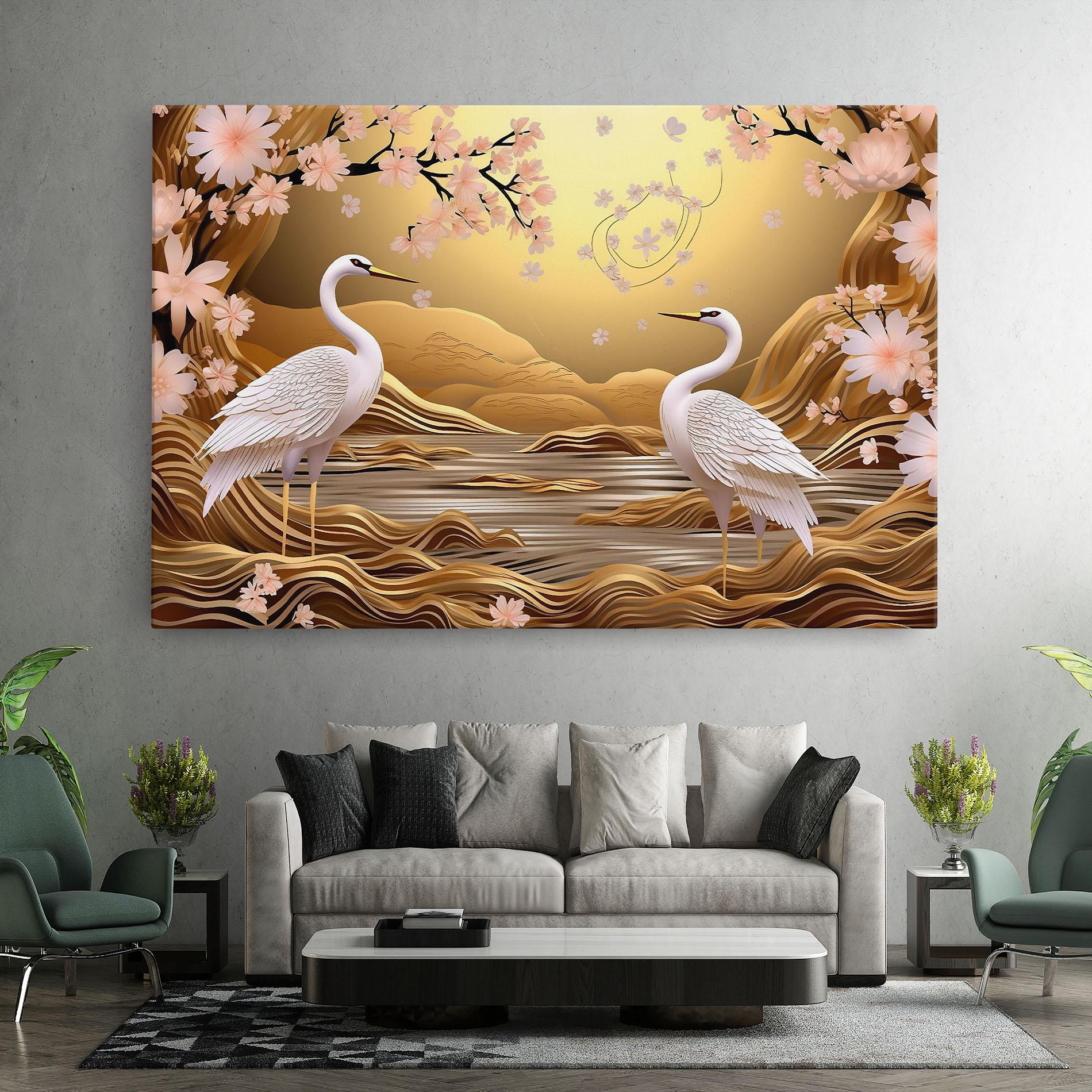 Leinwandbild Pink Chinese Flowers mockup 7