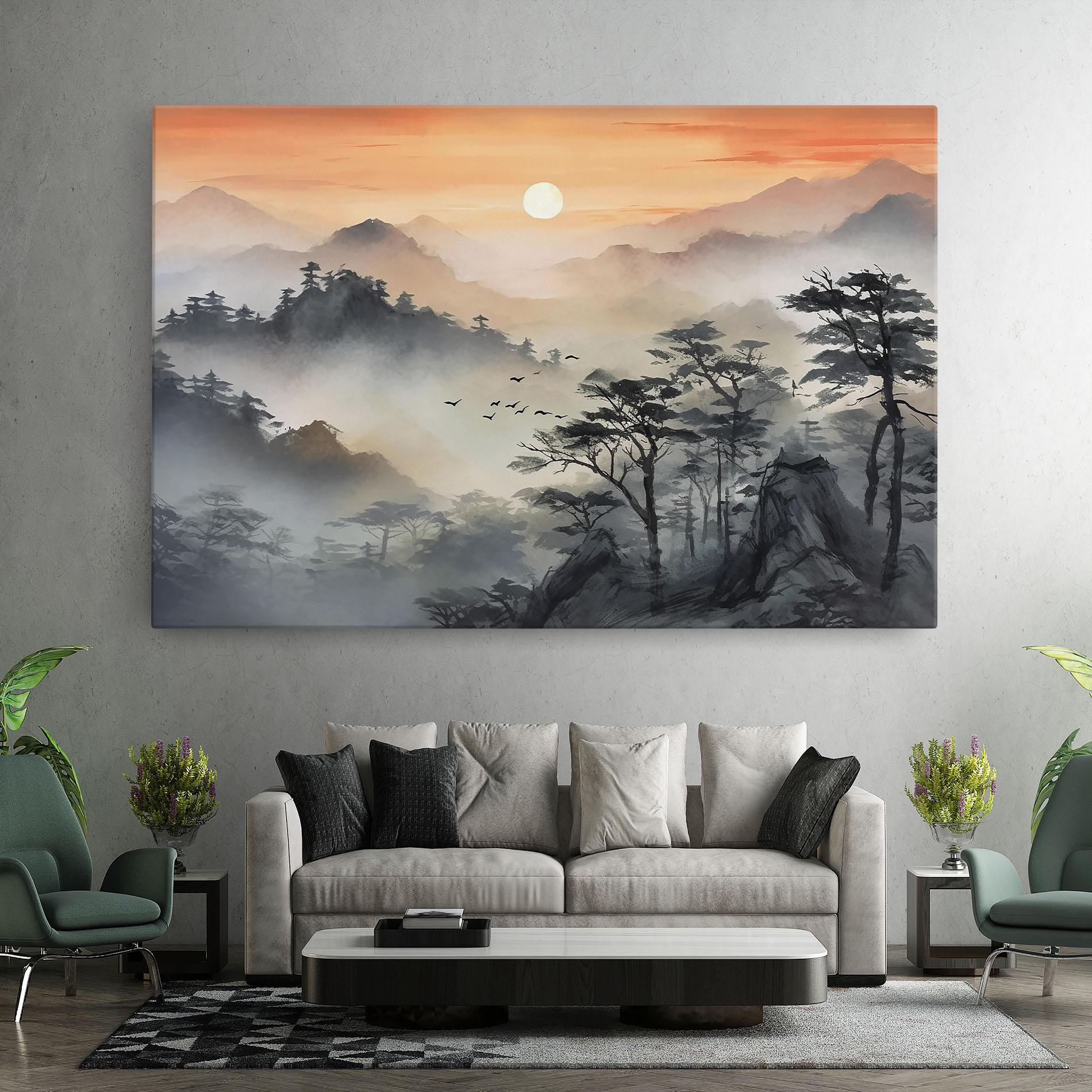 Leinwandbild Sunset Fog mockup 7