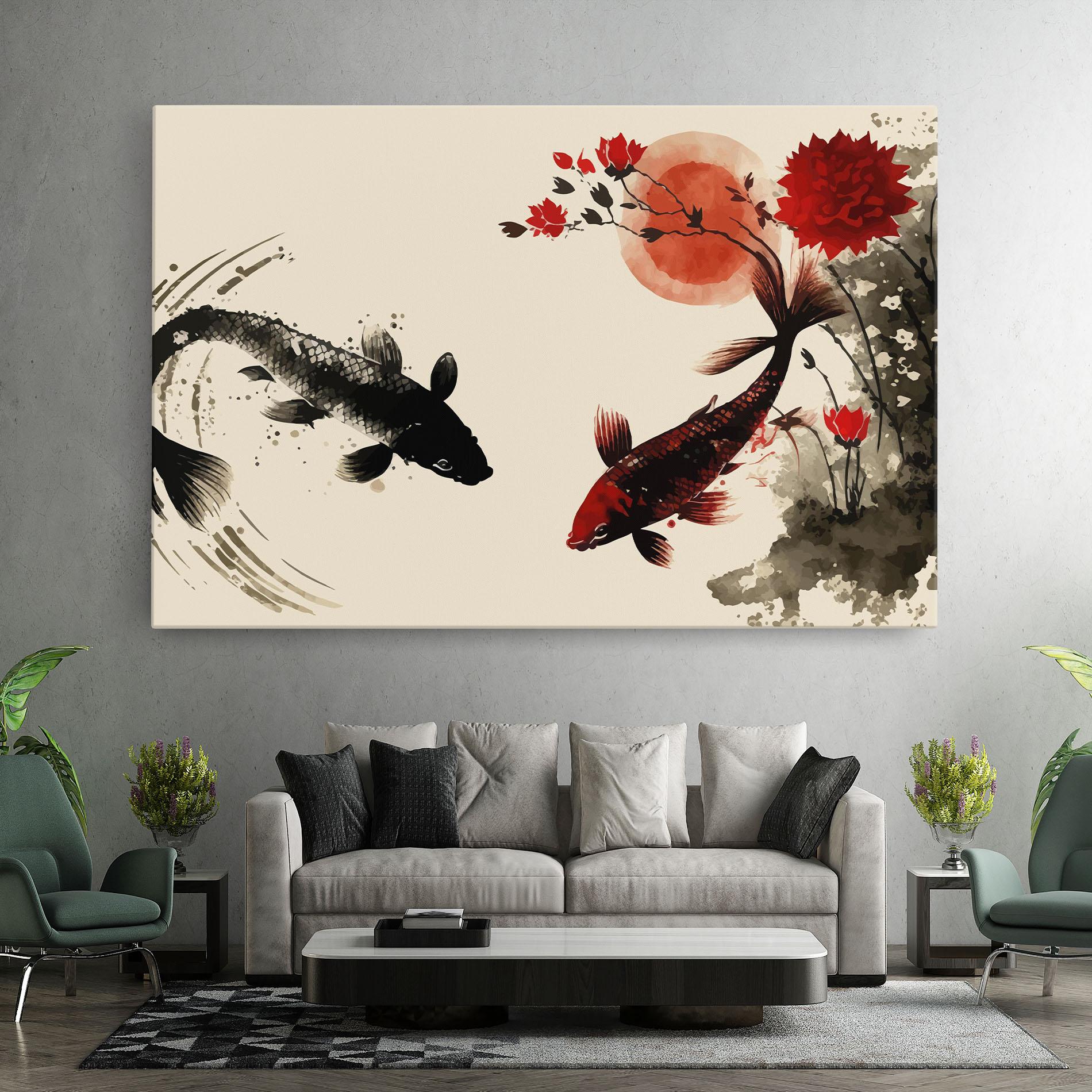 Leinwandbild Sunset Red Flower mockup 7