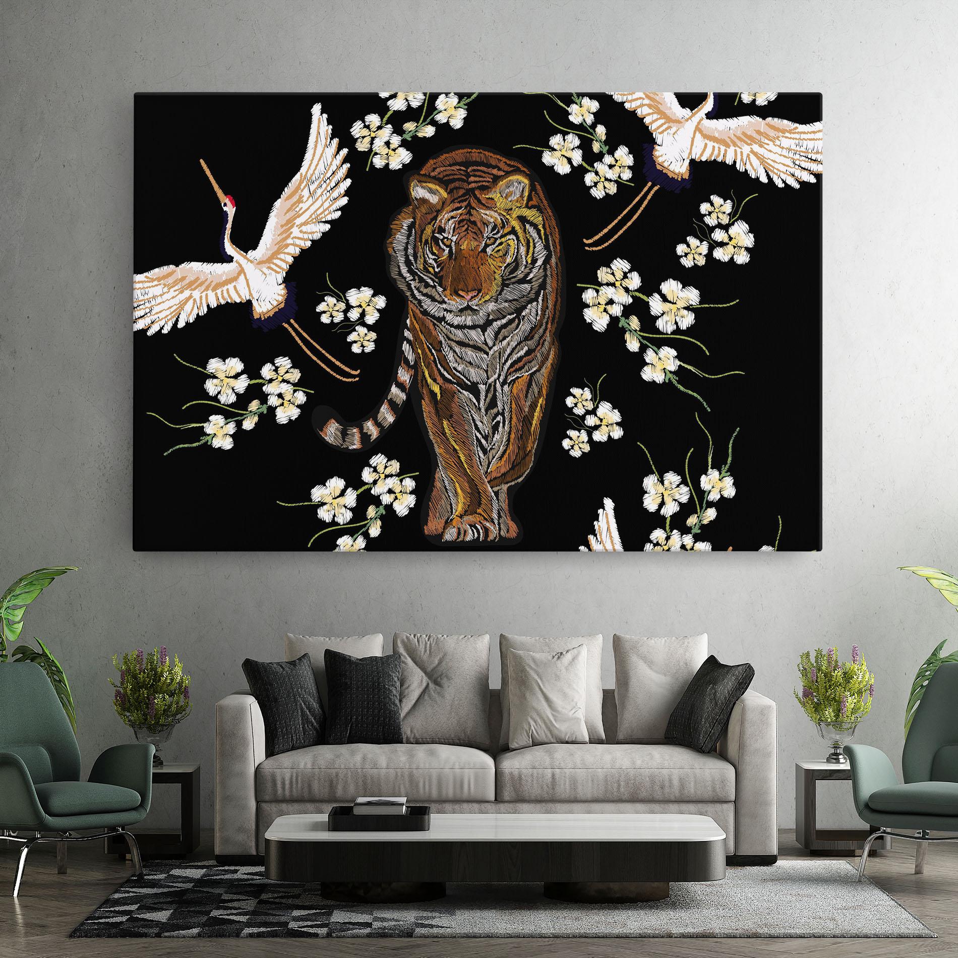 Leinwandbild Tiger Birds Art mockup 7