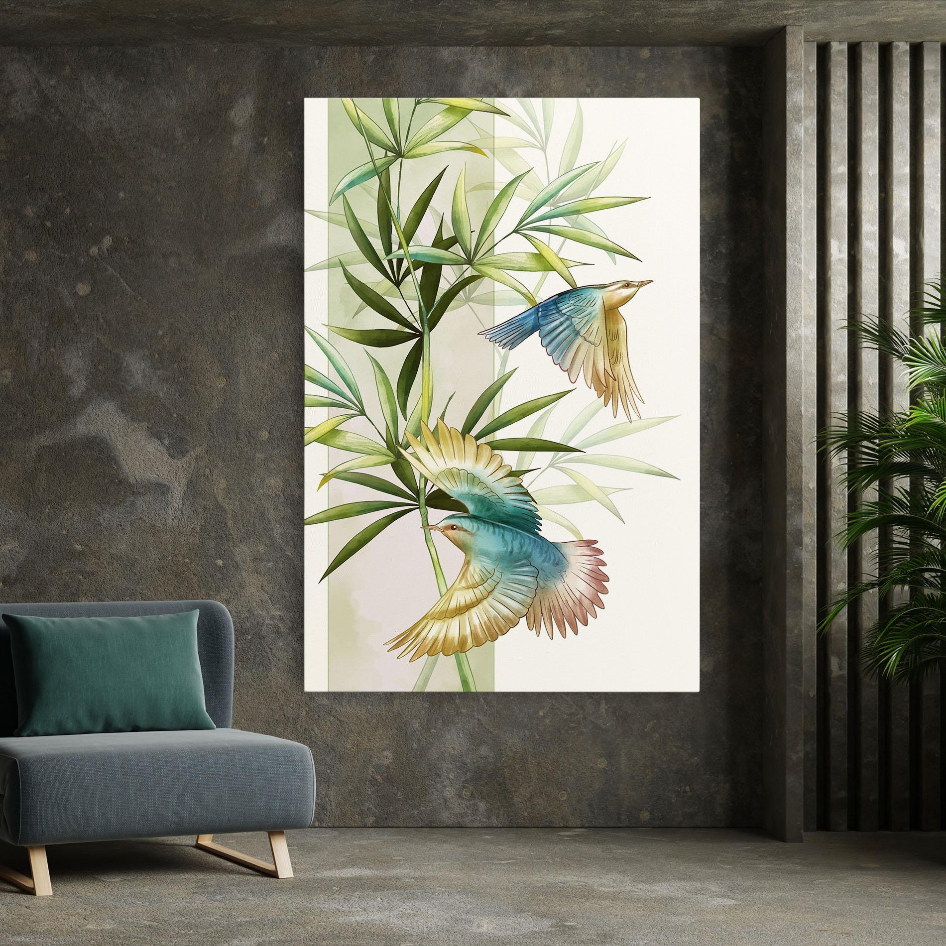 Leinwandbild Asiatic Blue Birds mockup 7