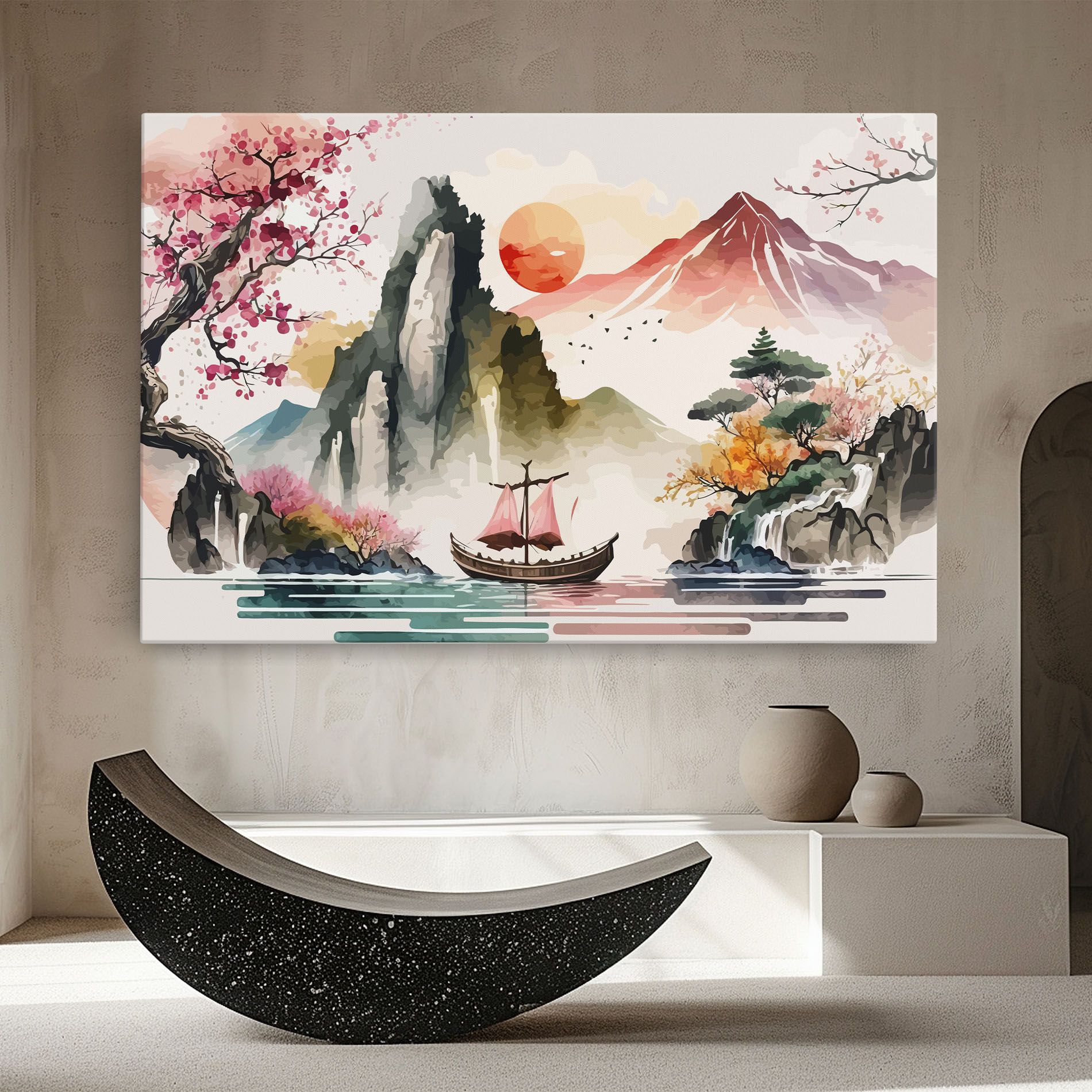 Asian Orange Sunset mockup 8