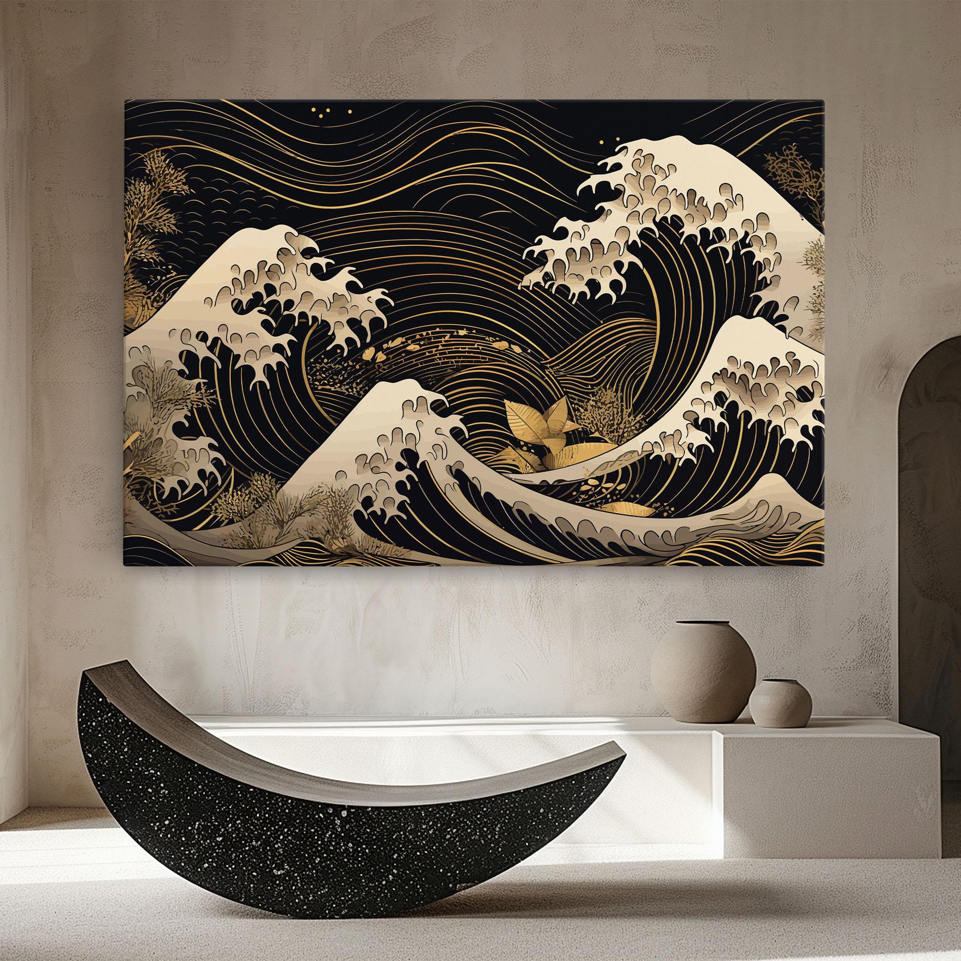 Leinwandbild Asiatic Gold Wave mockup 8