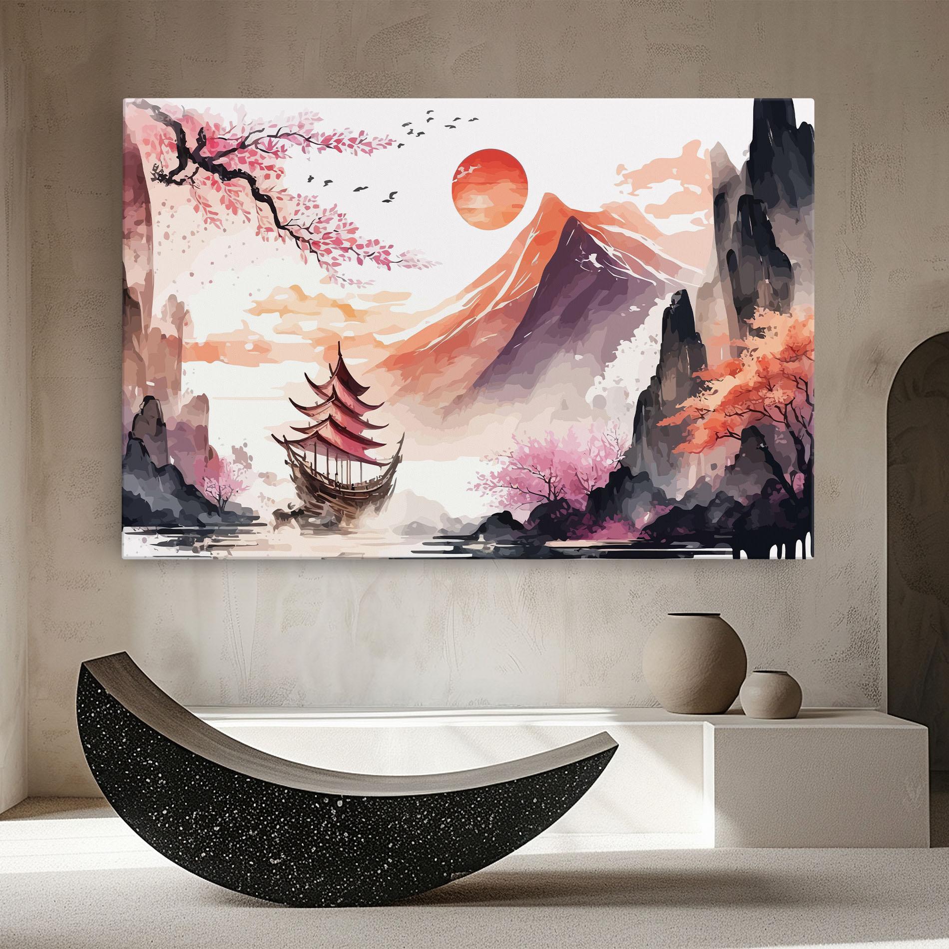 Leinwandbild Asiatic Purple Mountain mockup 8