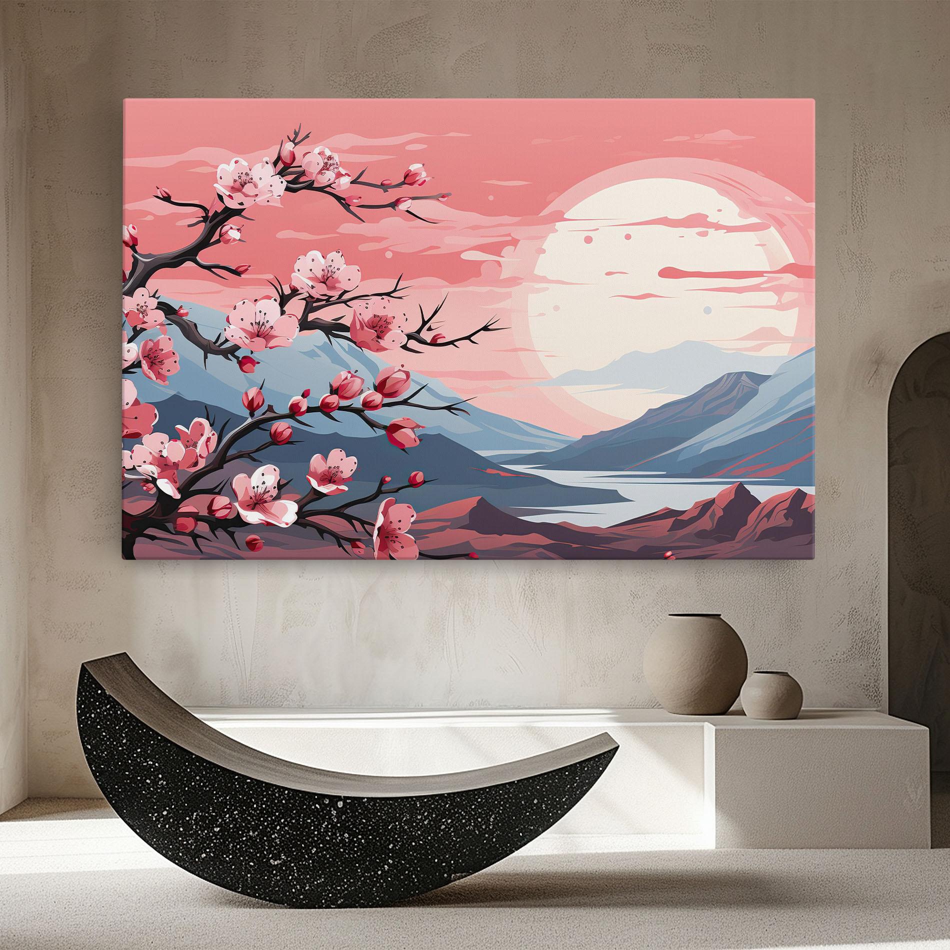 Leinwandbild Chinese Cherry Blossoms mockup 8