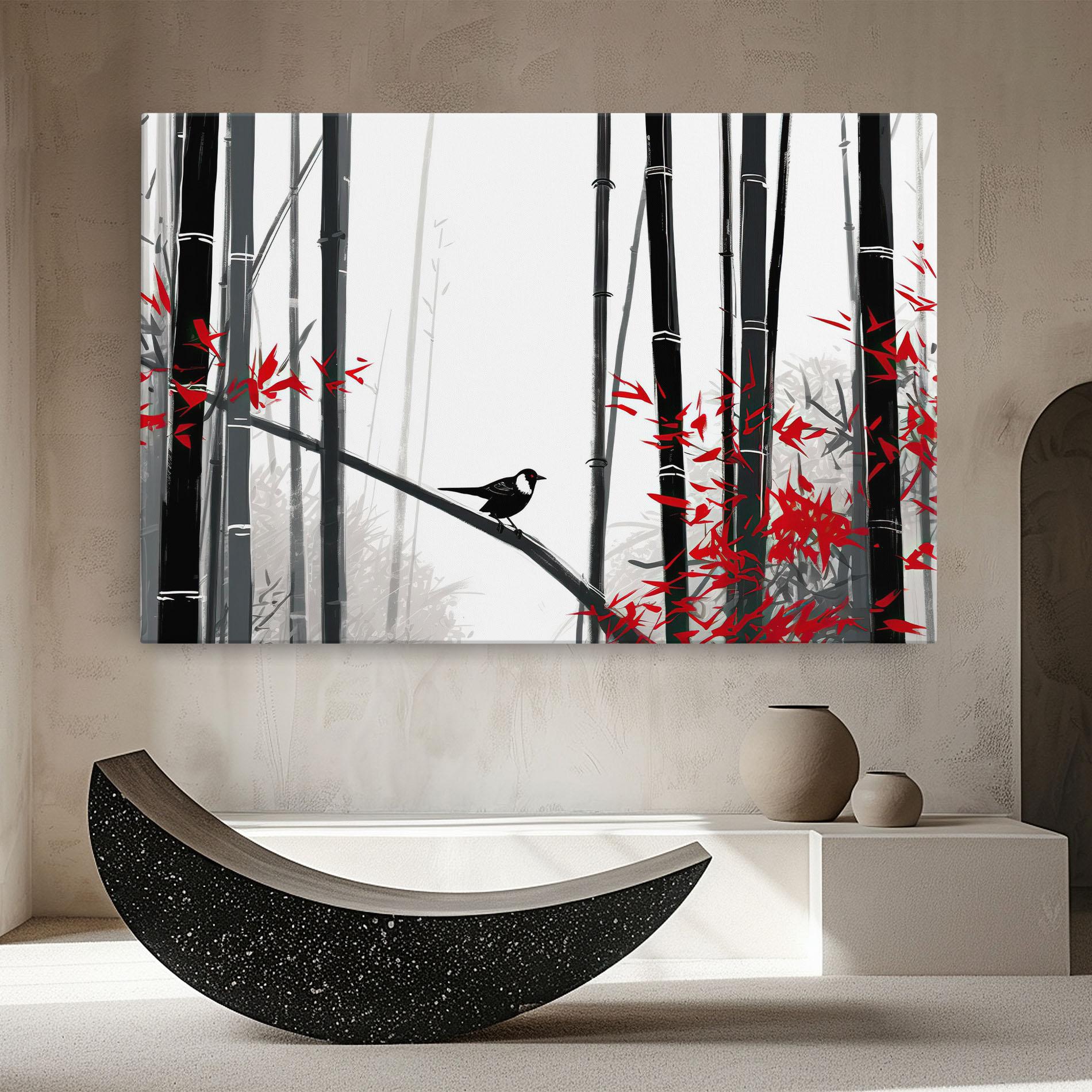 Leinwandbild Chinese Red Leafs mockup 8