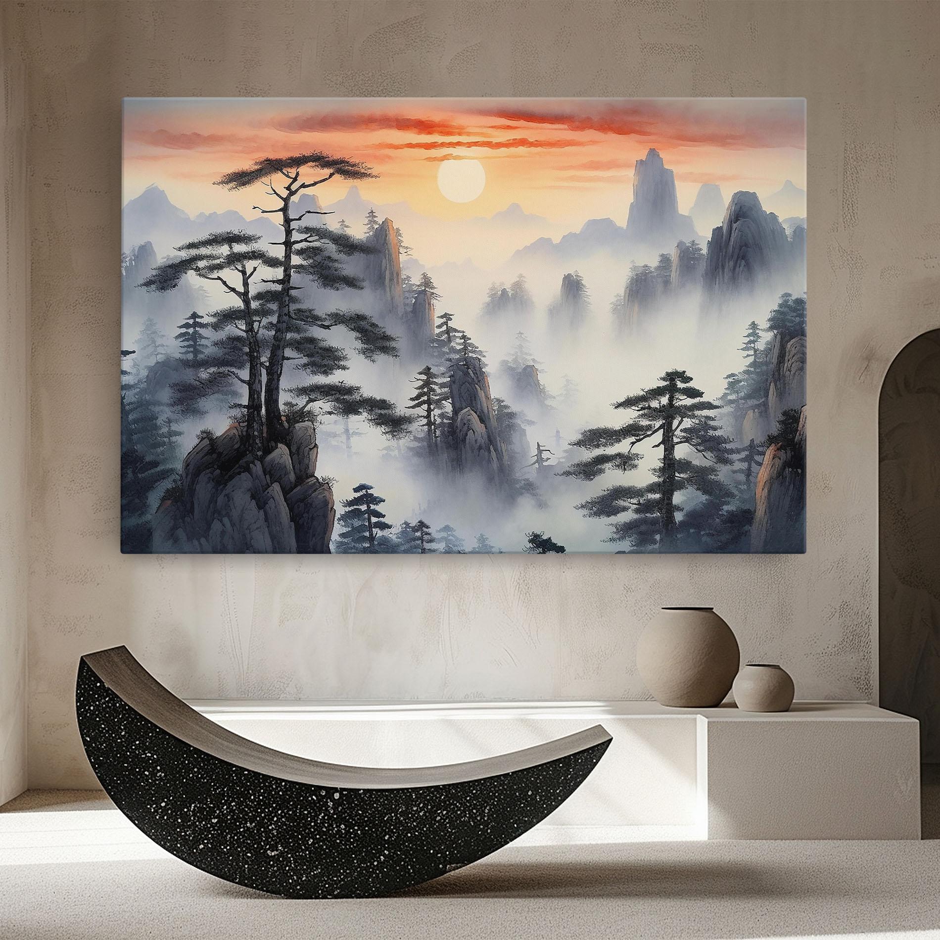 Leinwandbild Fog Trees mockup 8