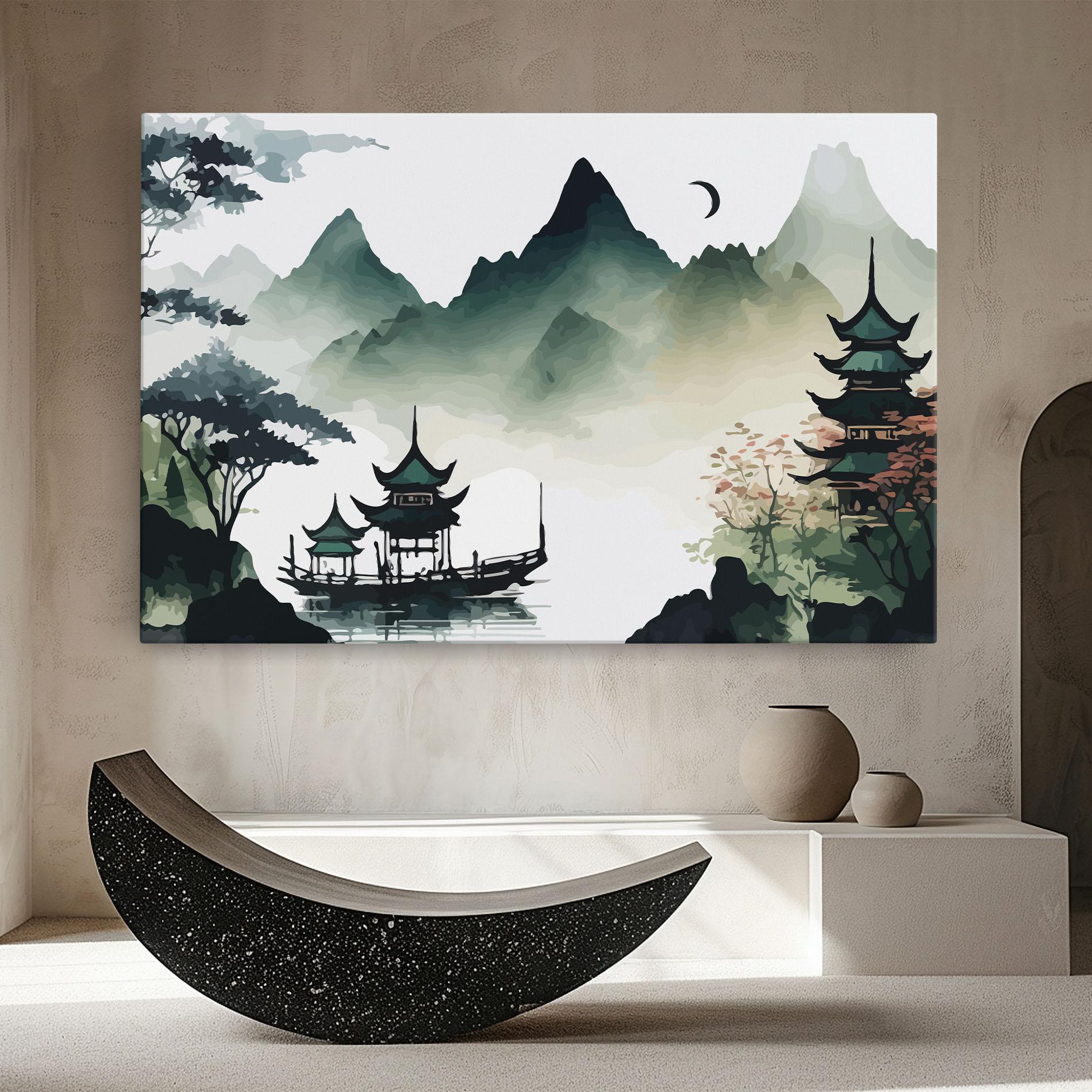 Leinwandbild Green Mountain Moon mockup 8