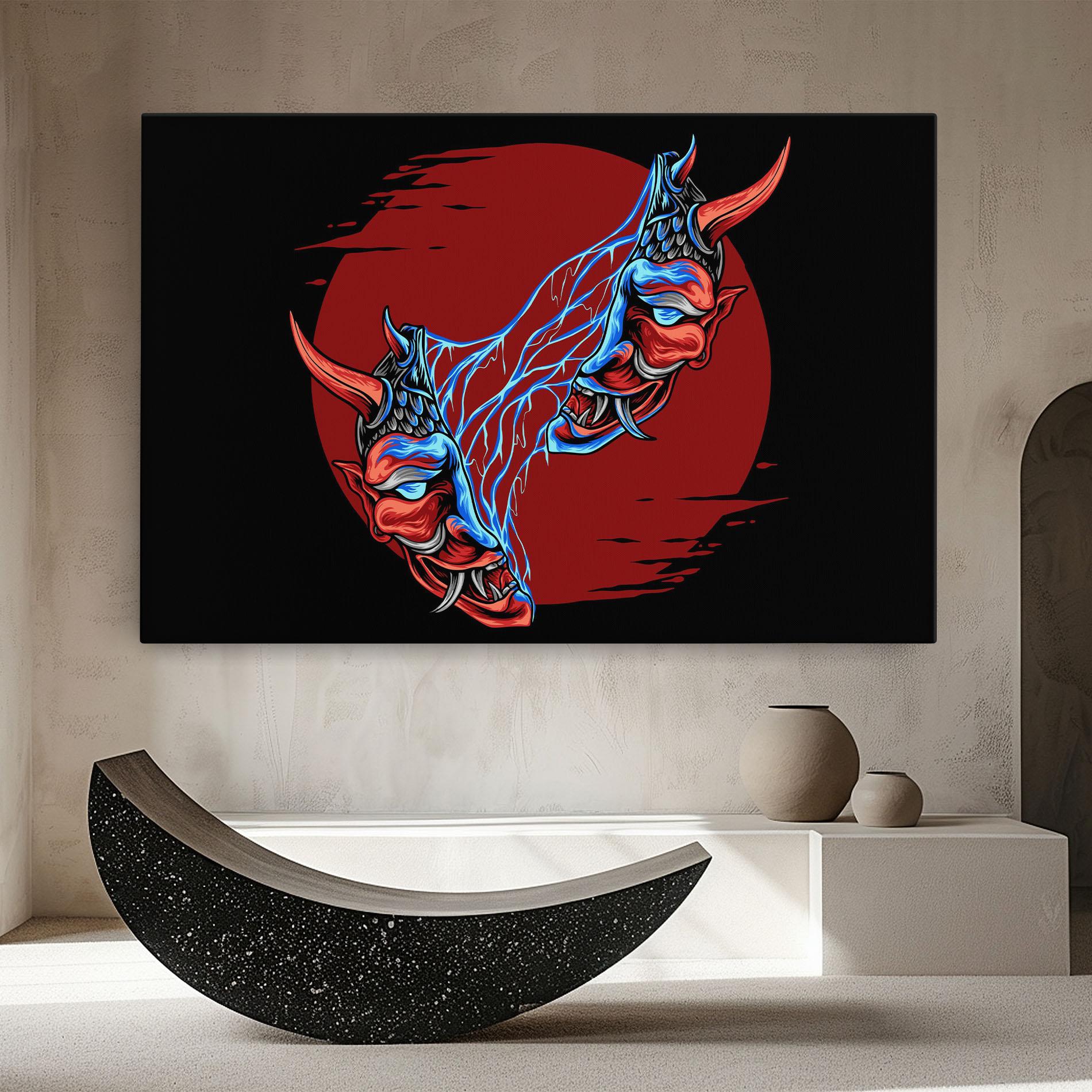Leinwandbild Japanese Mask mockup 8