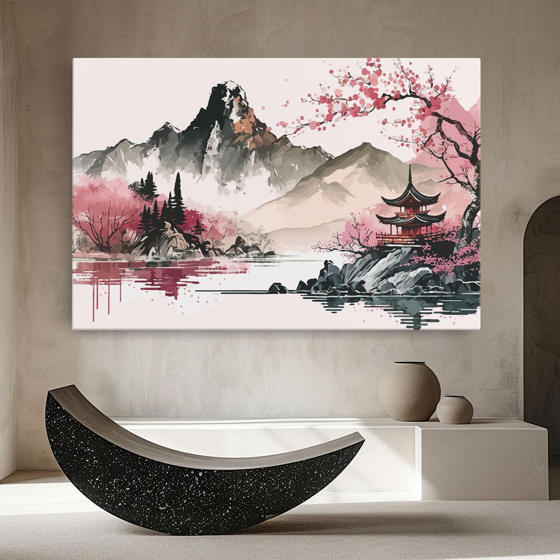Leinwandbild Pink Asian View mockup 8