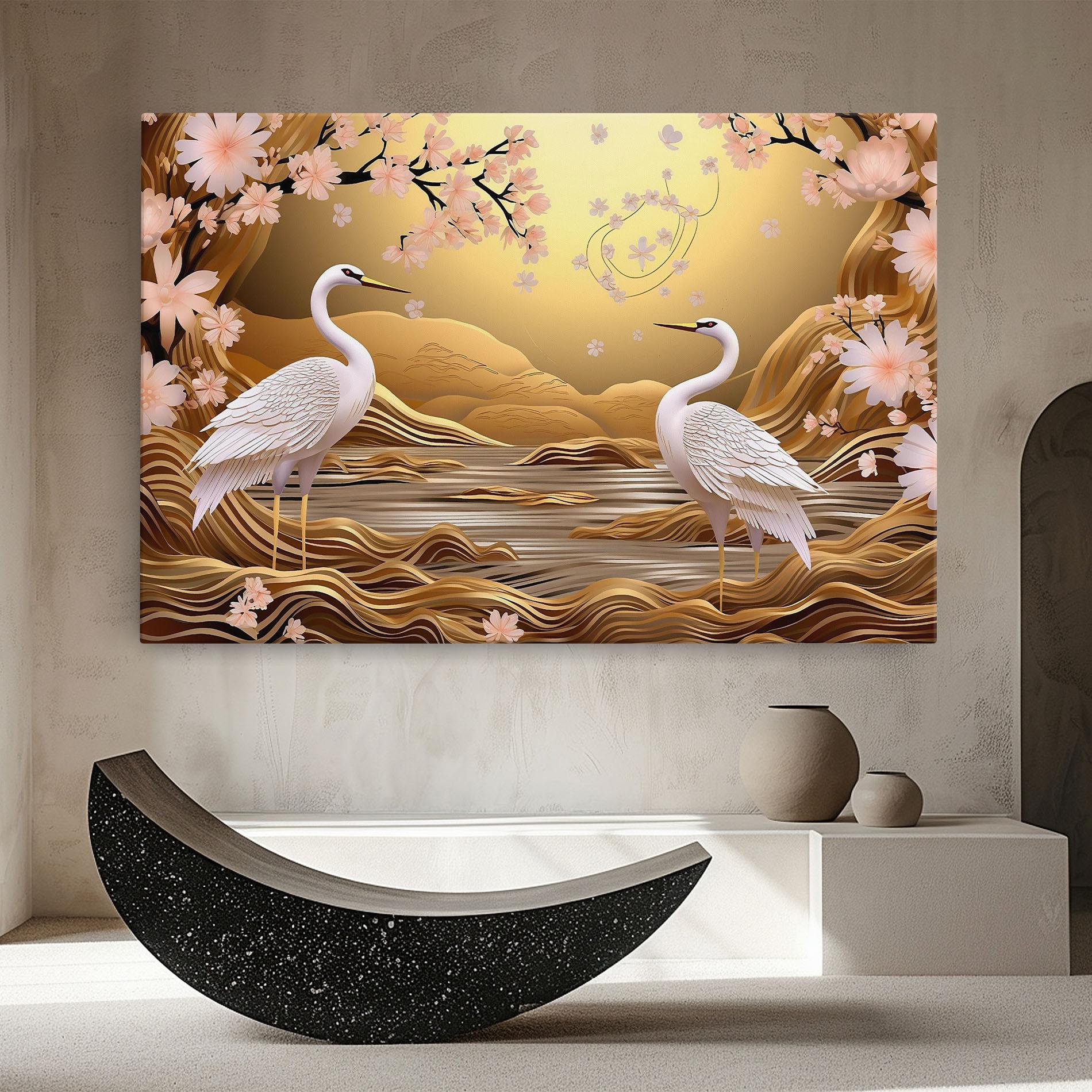 Leinwandbild Pink Chinese Flowers mockup 8