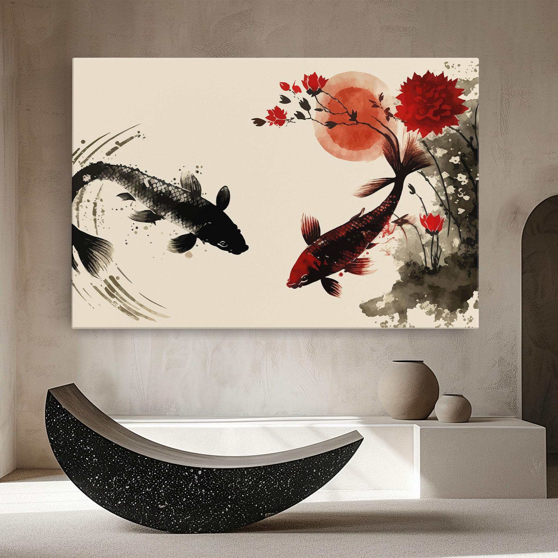 Leinwandbild Sunset Red Flower mockup 8