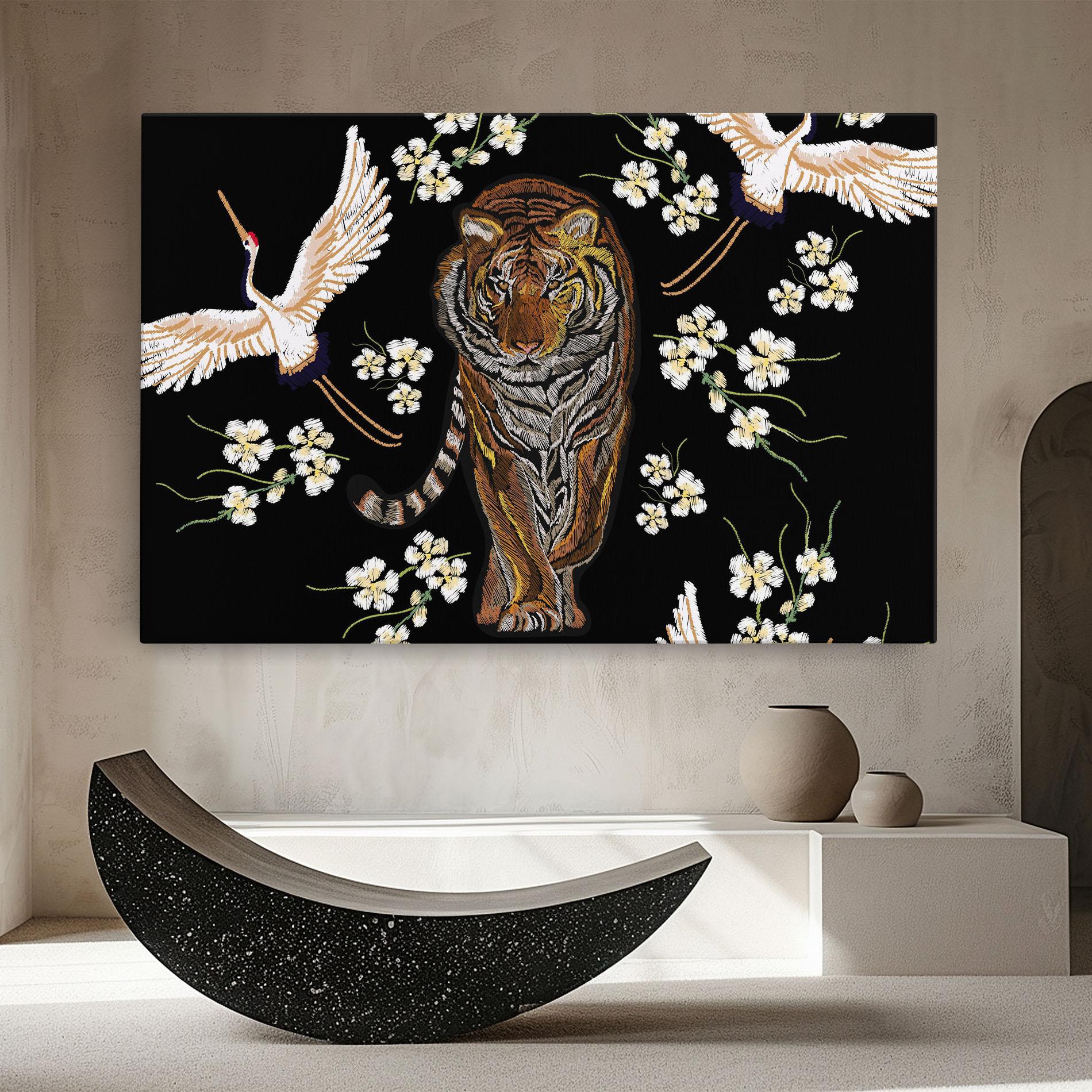 Leinwandbild Tiger Birds Art mockup 8