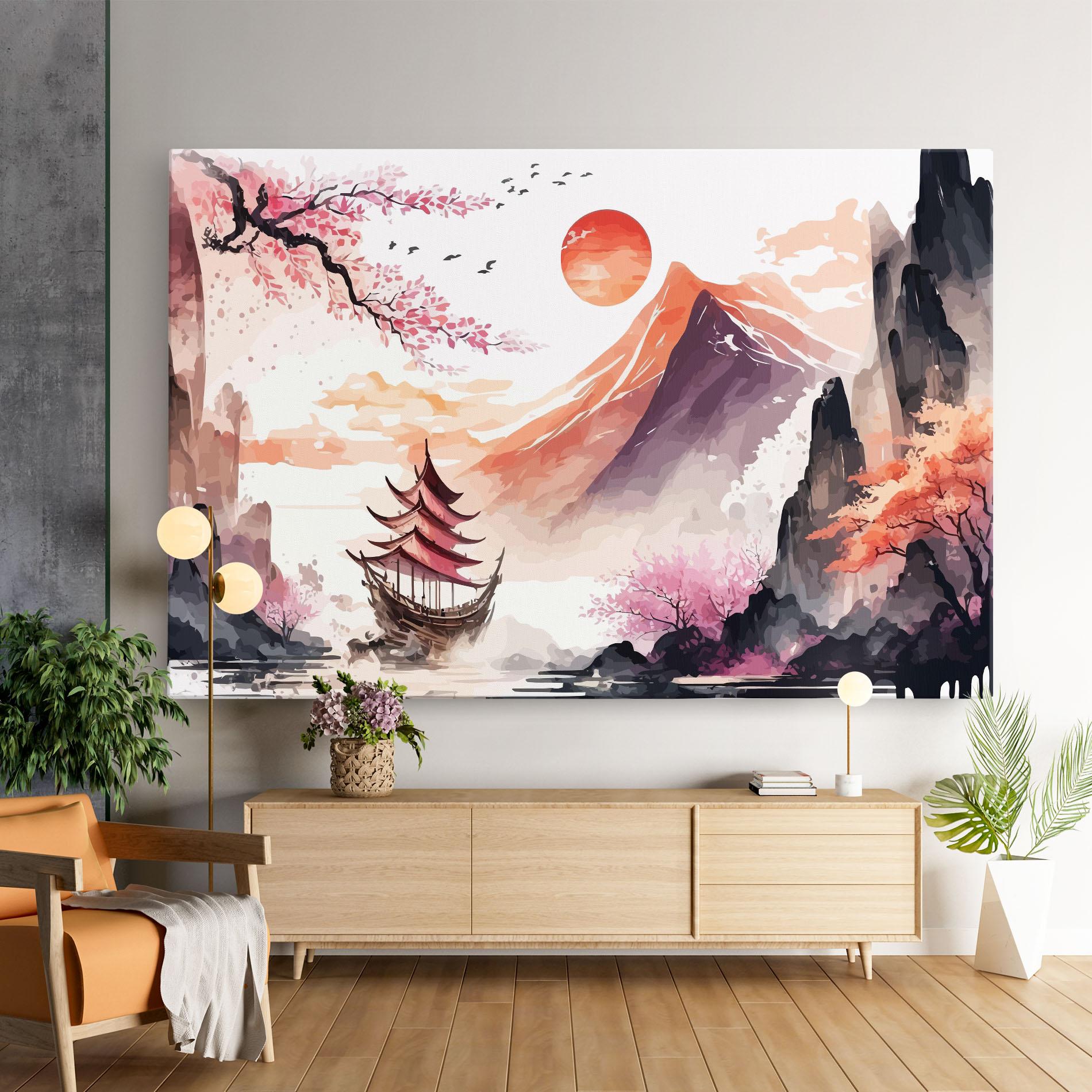 Leinwandbild Asiatic Purple Mountain mockup 9