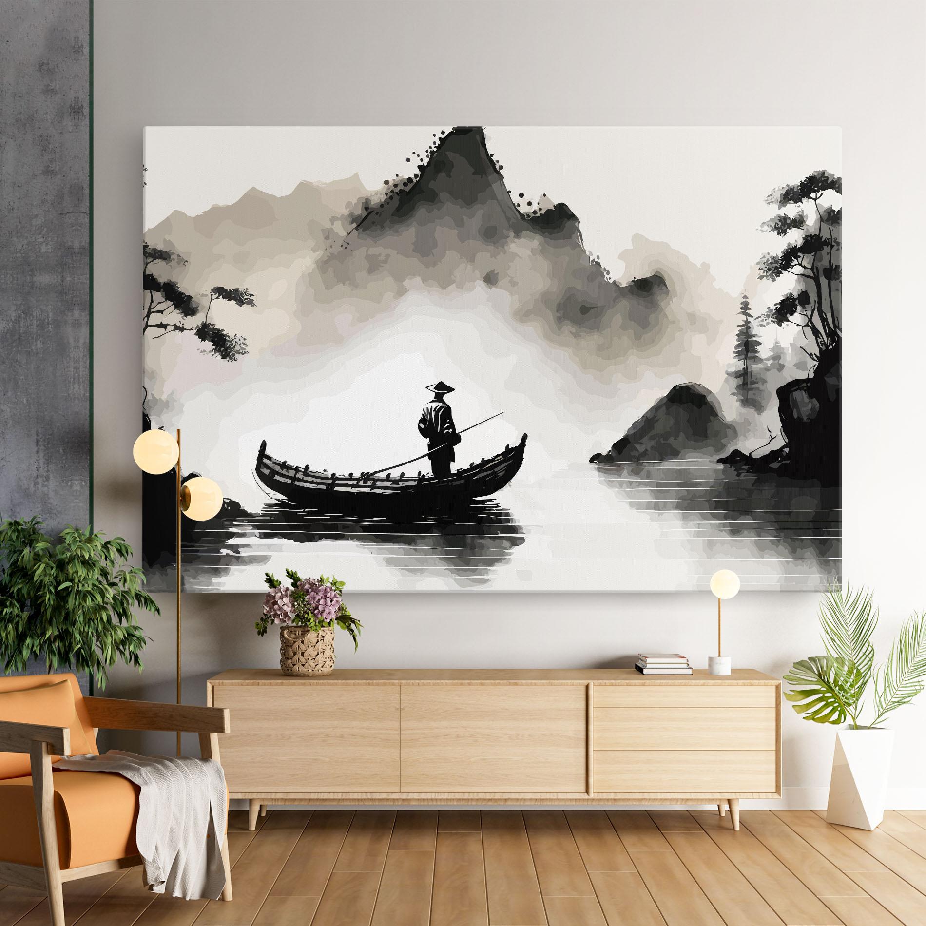 Leinwandbild Black Ink Boat mockup 9