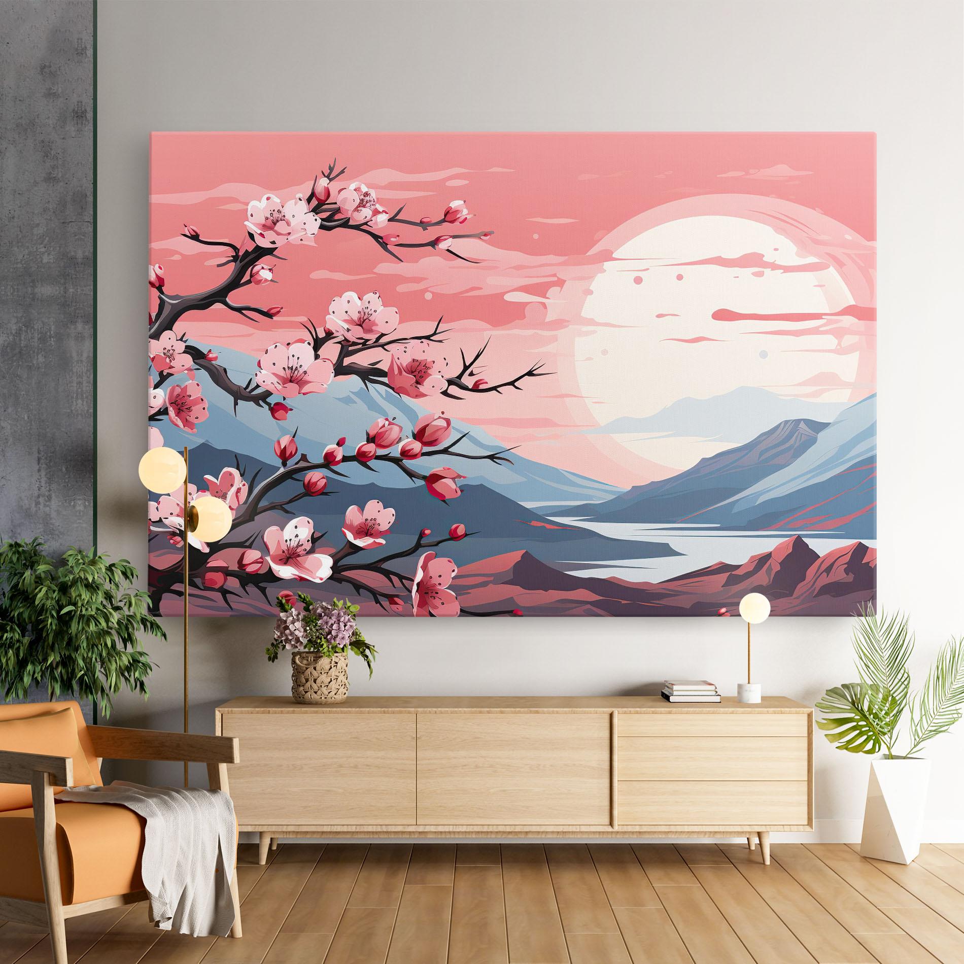 Leinwandbild Chinese Cherry Blossoms mockup 9