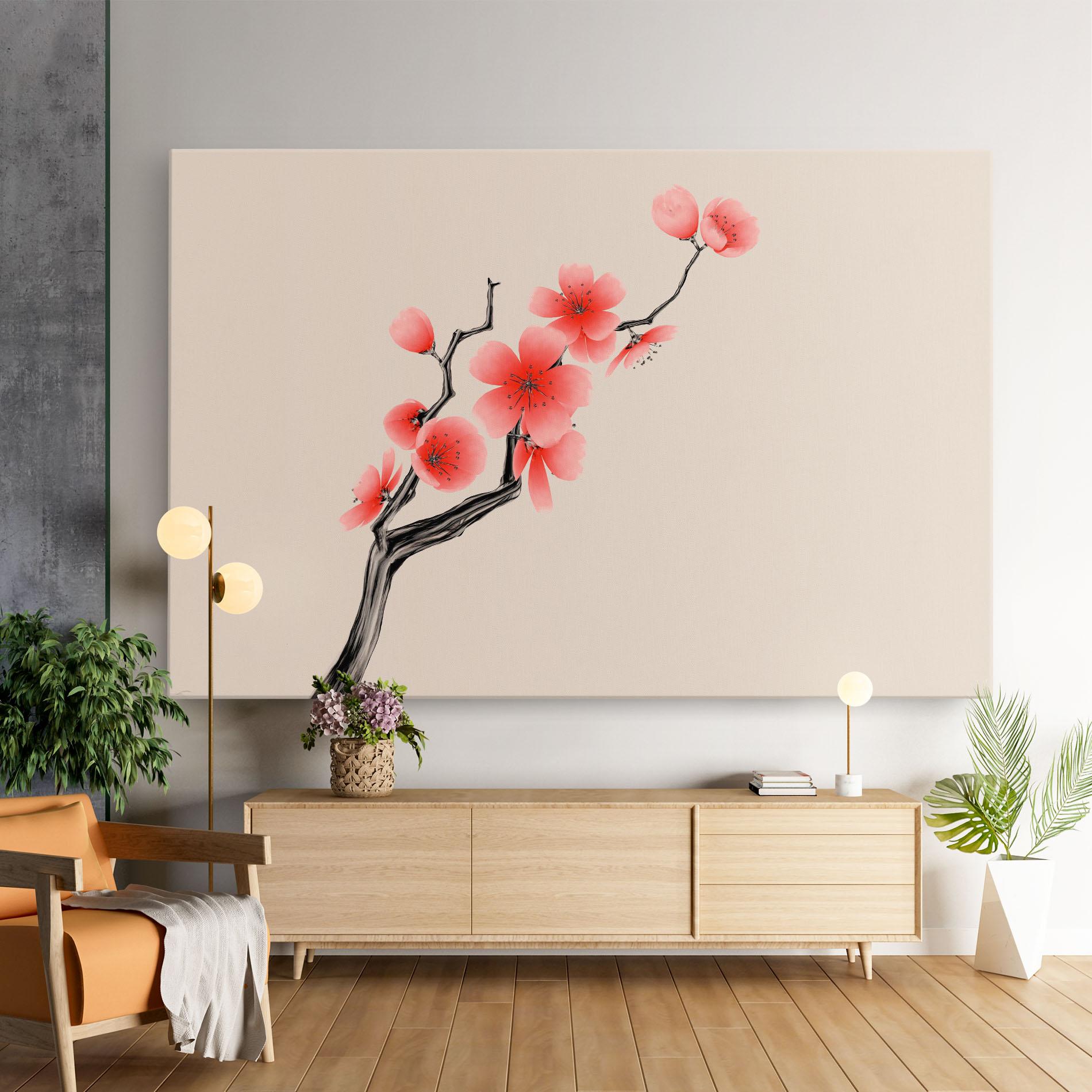 Leinwandbild Chinese Plum Blossom mockup 9