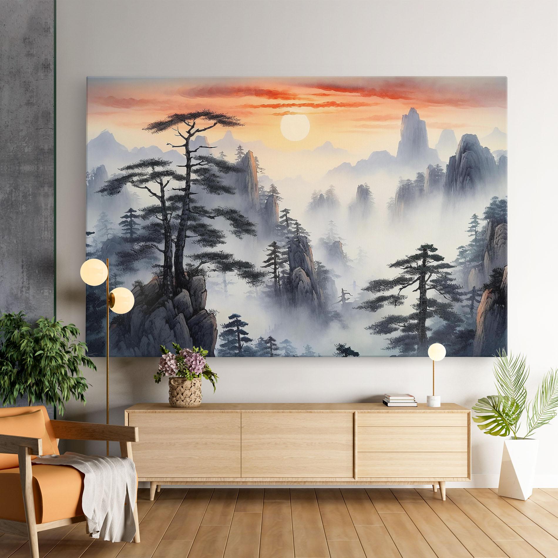 Leinwandbild Fog Trees mockup 9