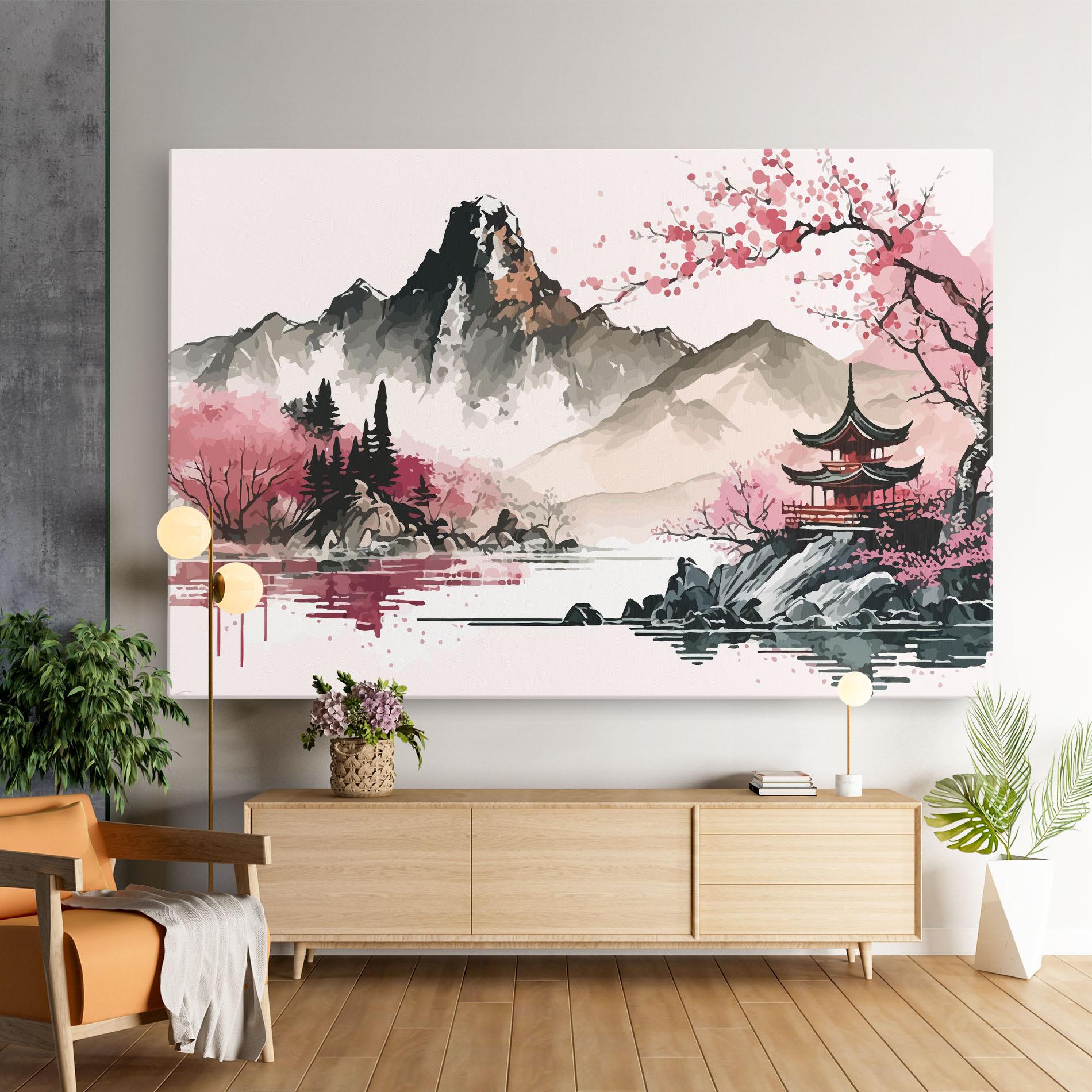 Leinwandbild Pink Asian View mockup 9