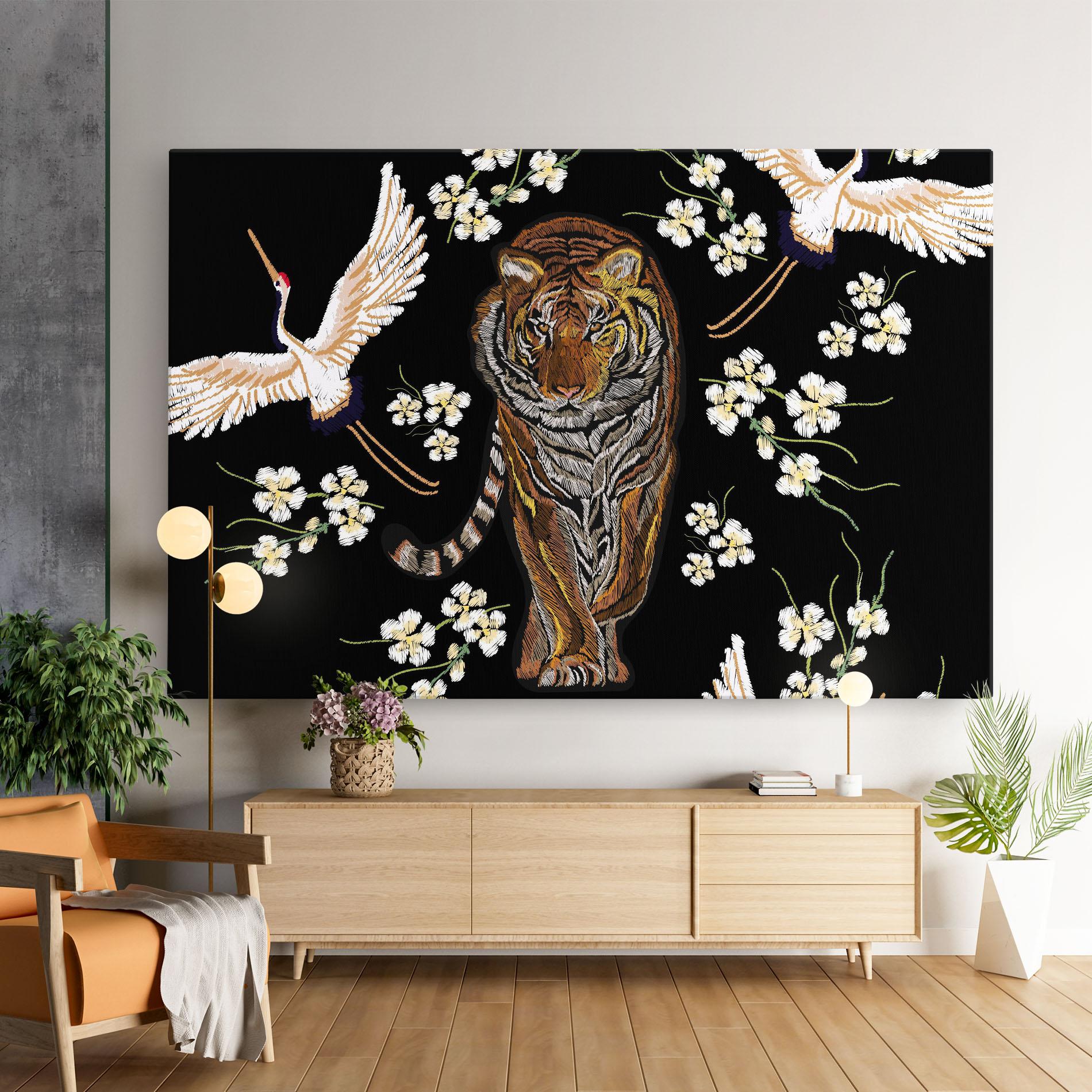 Leinwandbild Tiger Birds Art mockup 9
