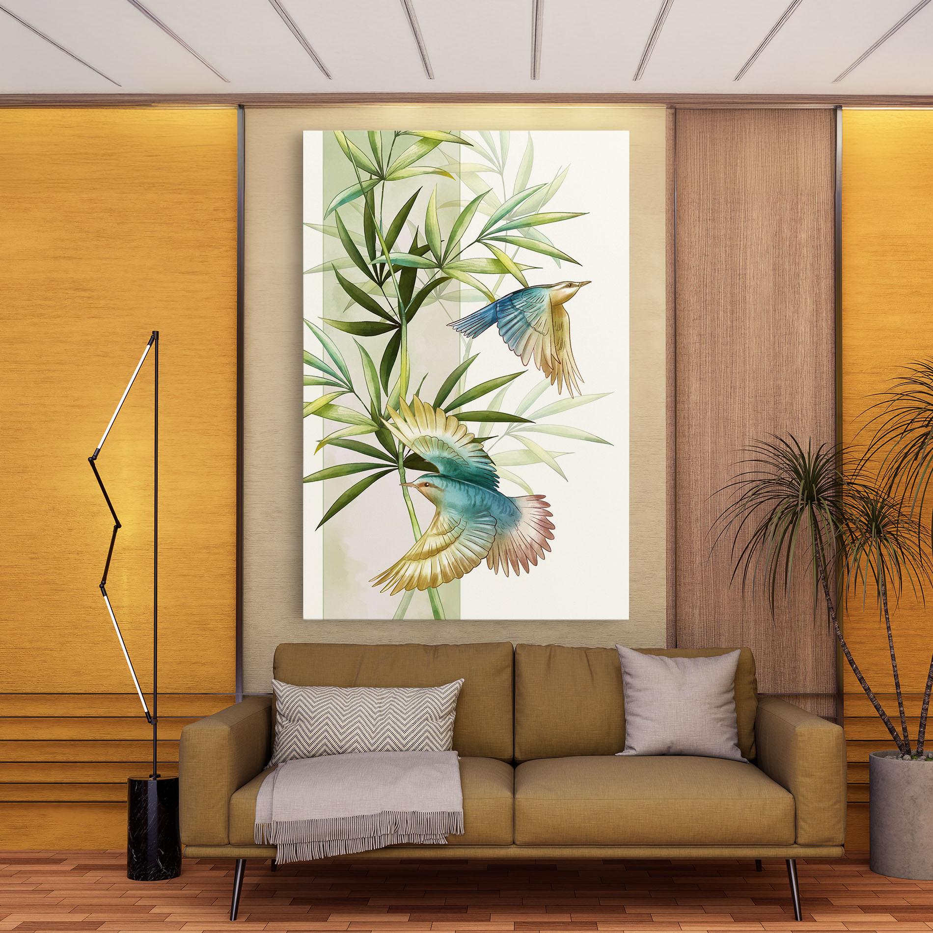 Leinwandbild Asiatic Blue Birds mockup 9