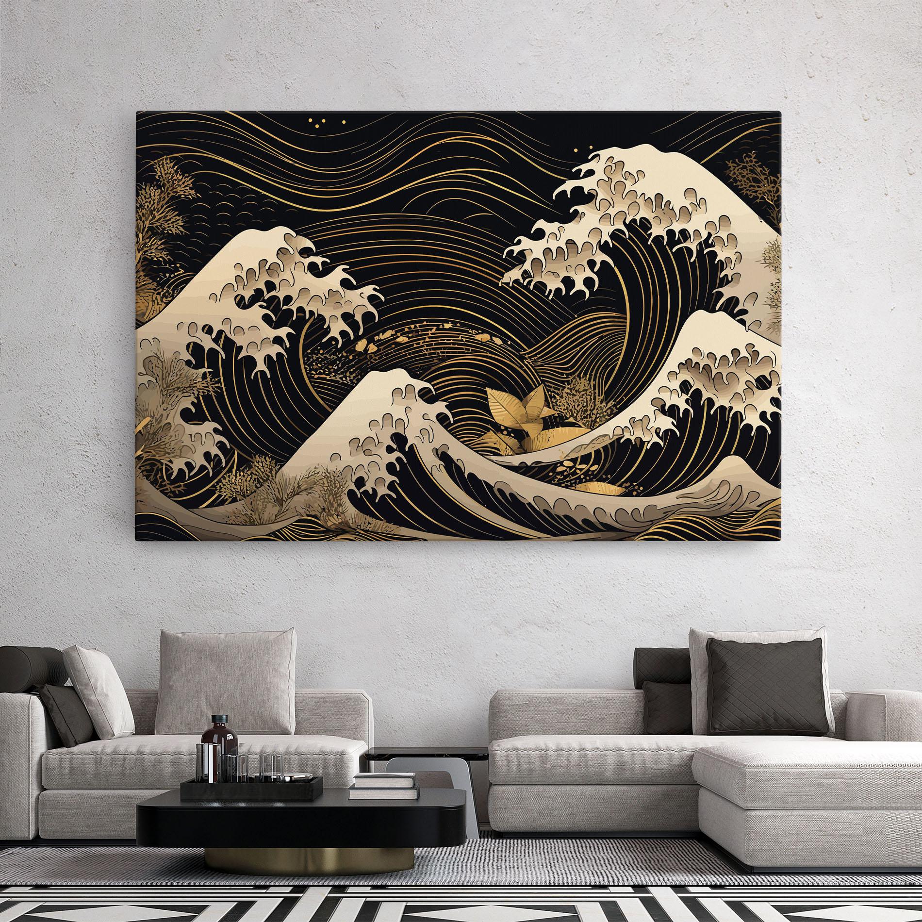 Leinwandbild Asiatic Gold Wave mockup 2