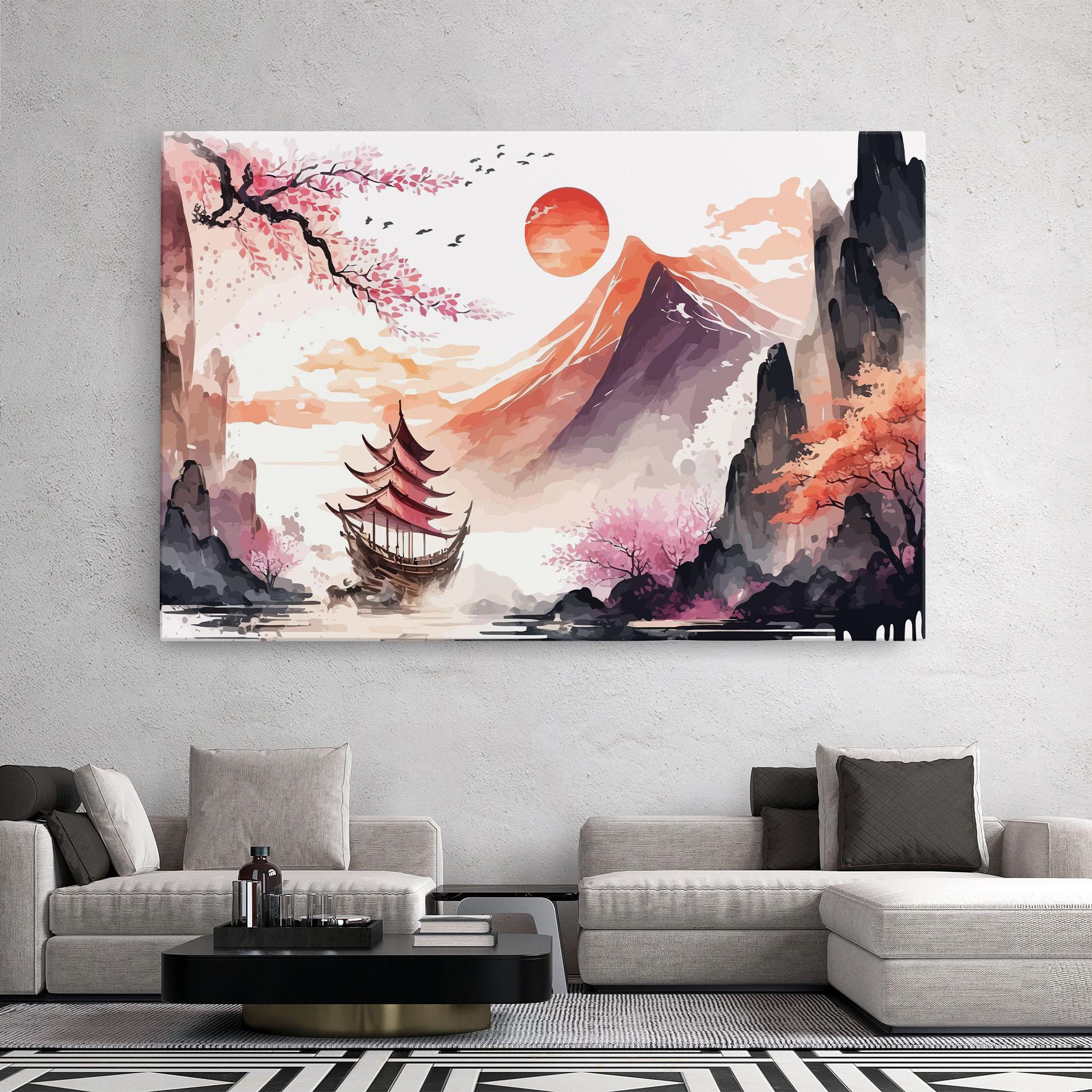 Leinwandbild Asiatic Purple Mountain mockup 2
