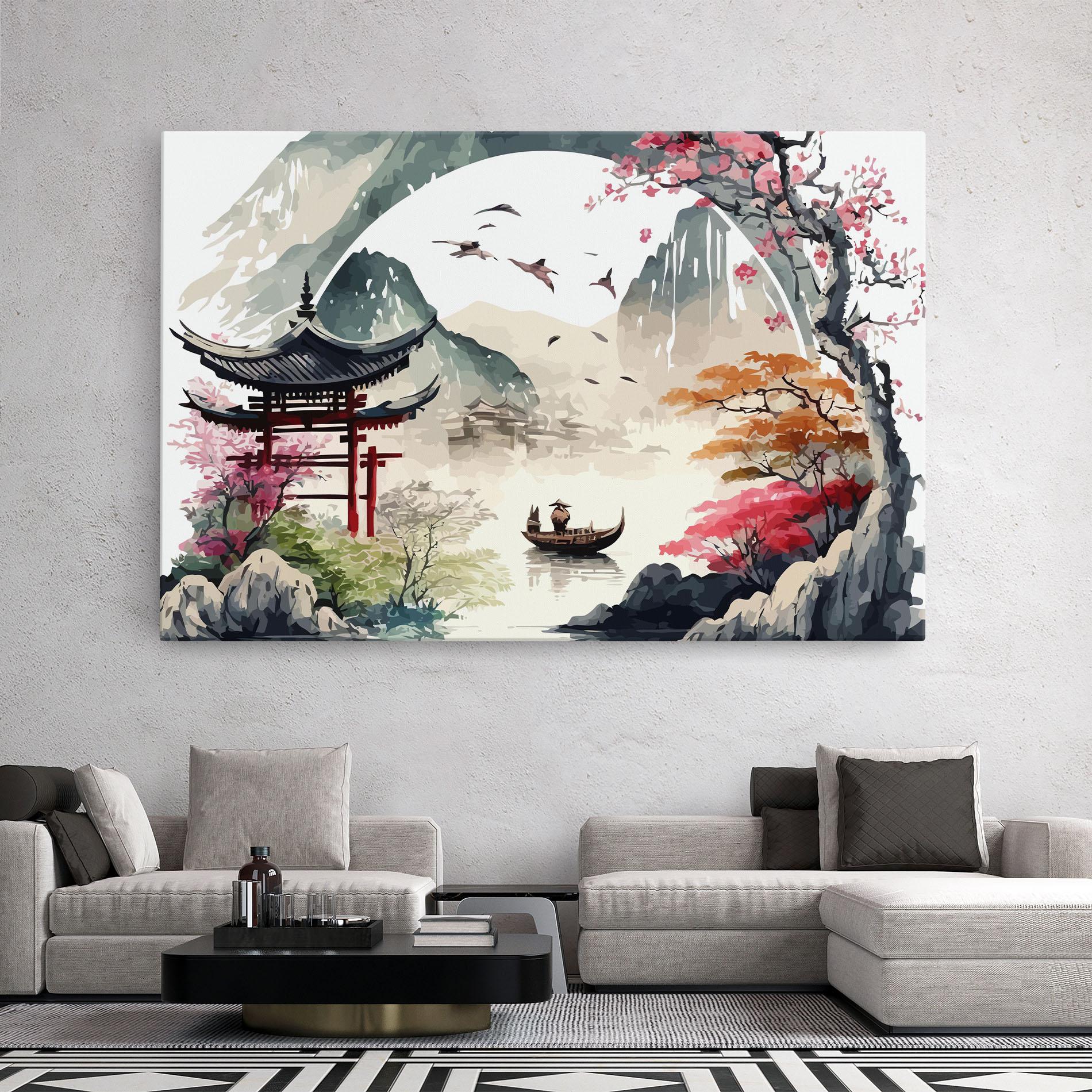Leinwandbild Beautiful Asiatic View mockup 2