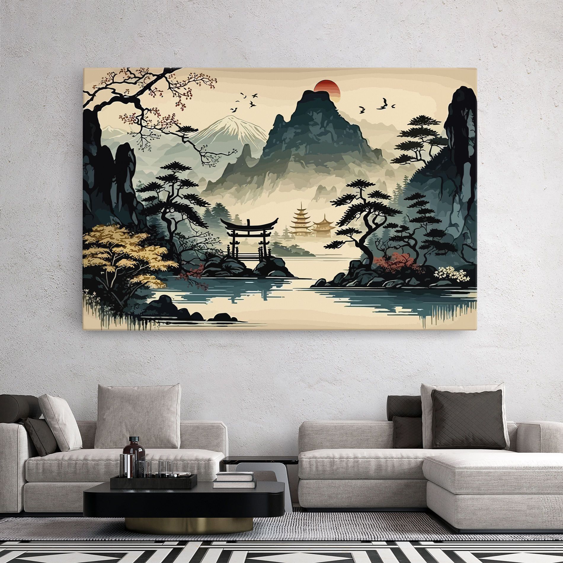 Cream Chinese Mountain mockup 2