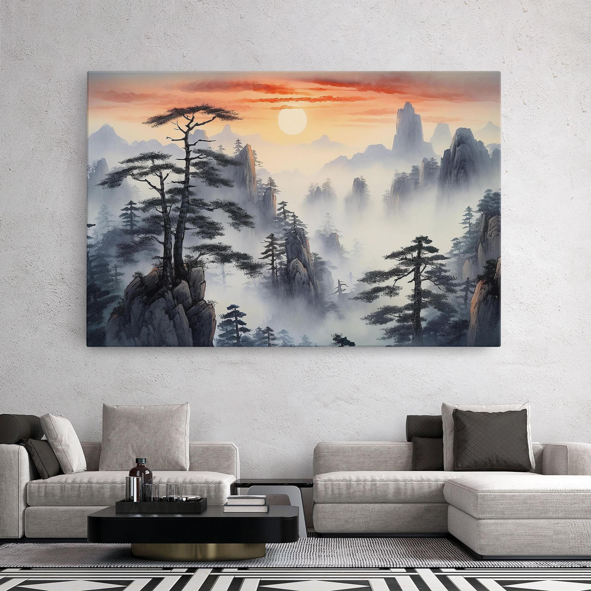Leinwandbild Fog Trees mockup 2